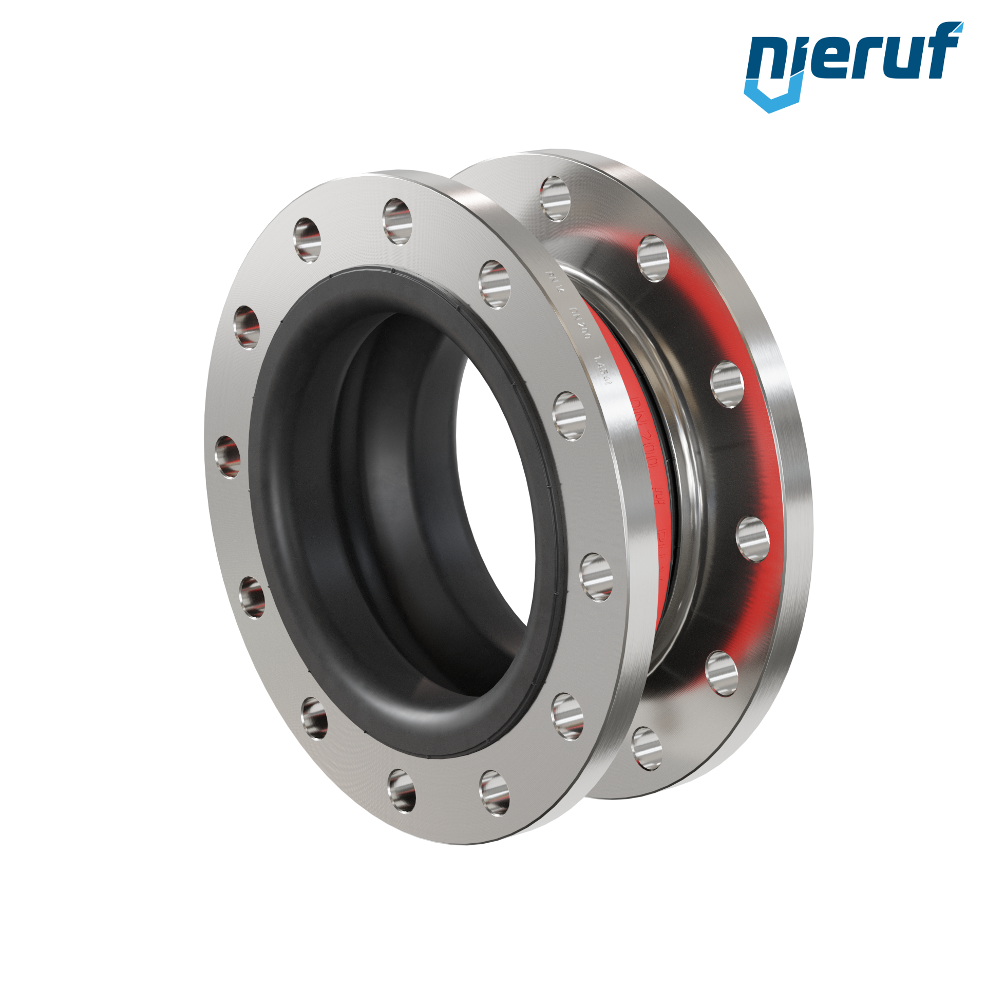 Compensatore in gomma per acqua potabile DN200 PN16 tipo KP04 flange in acciaio inox EPDM