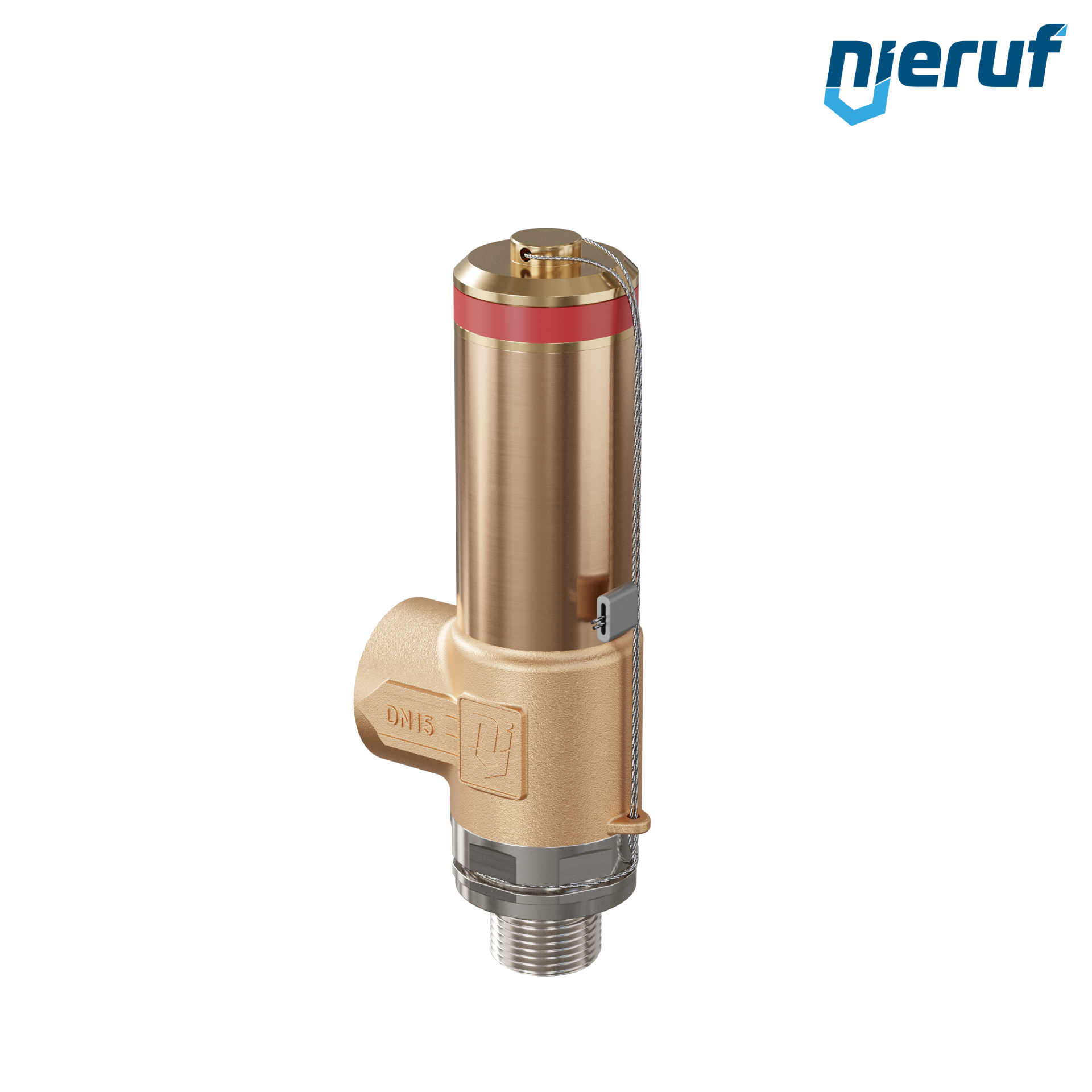 Kriogeniczny zawór bezpieczeństwa bez podnoszenia DN10 3/8" GZ x 1/2" GW SV18, stal nierdzewna & brąz PTFE