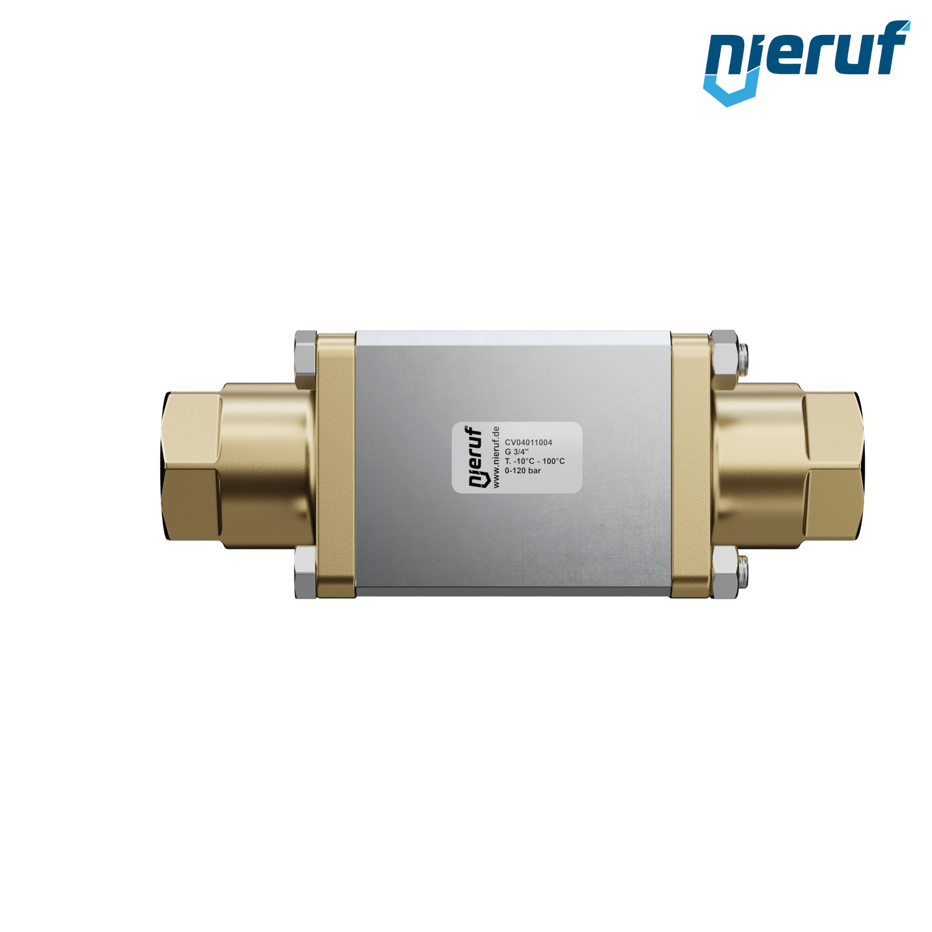 valvola coassiale a 2/2 vie CV04 3/4" pollici filettatura interna - DN20 ottone max. 120 bar NC - per applicazione con acqua