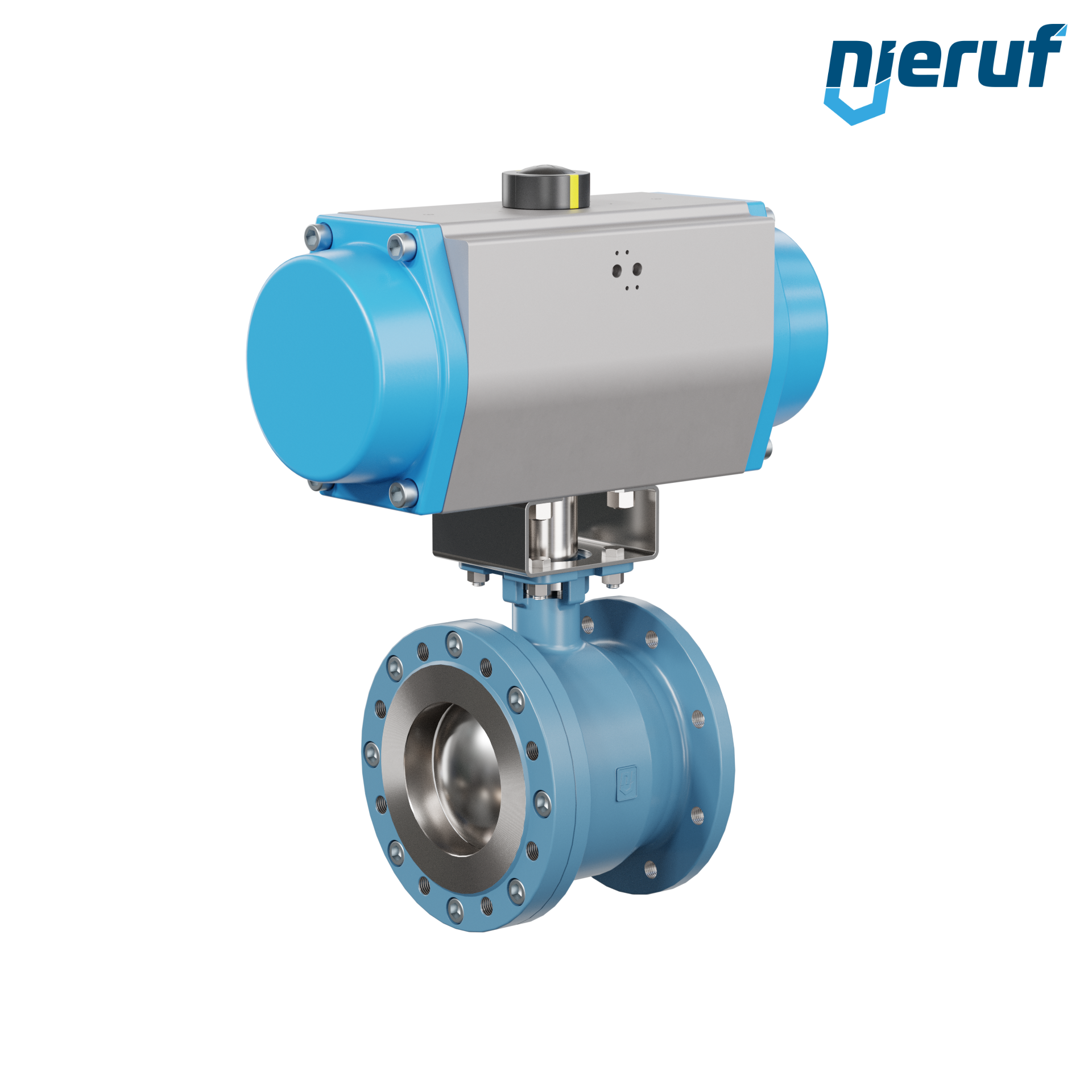 valvola a sfera flangiata dal design compatto DN150 PK06 azionamento rotativo pneumatico a semplice effetto
