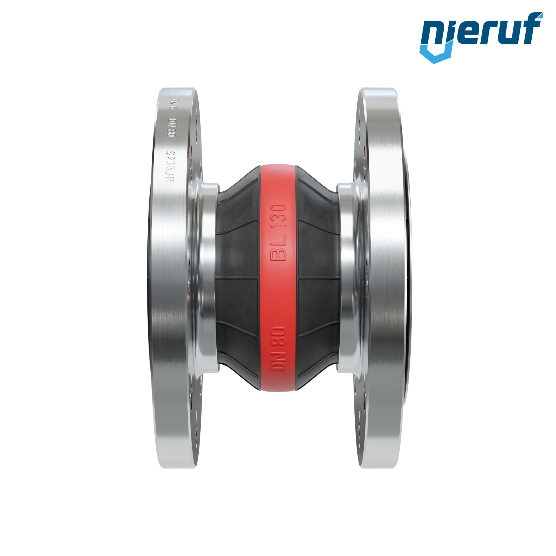 Compensatore in gomma per acqua potabile con convogliatore interno DN80 PN16 tipo KP04 flange in acciaio EPDM