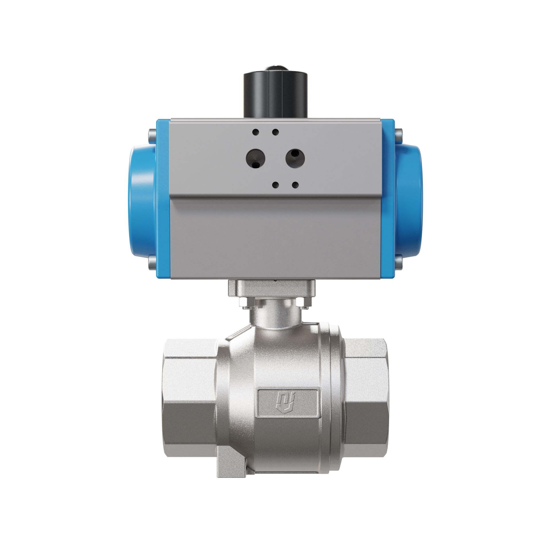 valvola a sfera con attuatore pneumatico DN50 - 2" pollici acciaio inossidabile azionamento pneumatico rotativo PK02 DVGW W