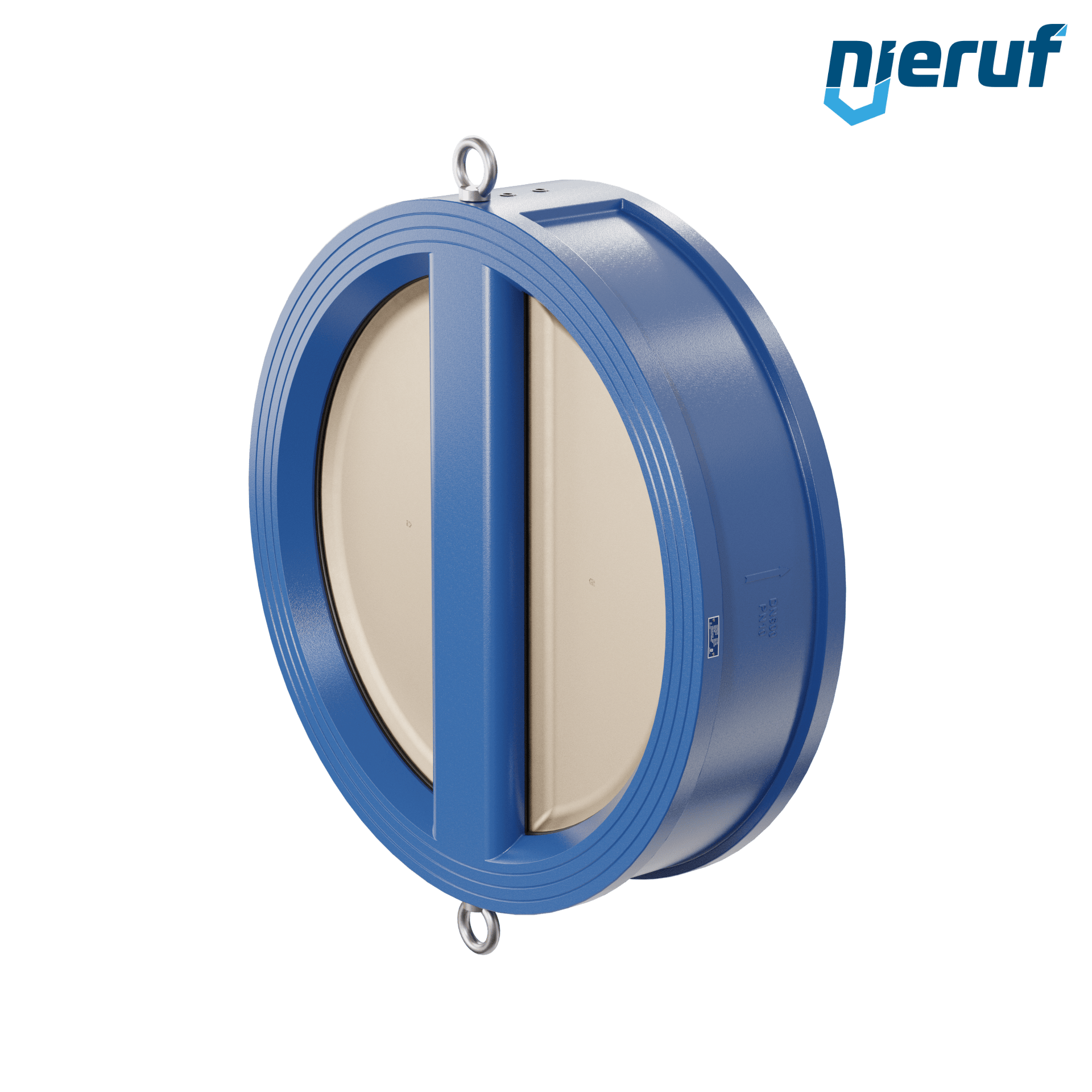 valvola di ritegno a doppio battente DN600 ANSI150 DR04 ANSI 150 GGG40 con rivestimento epossidico blu 180µm  FKM