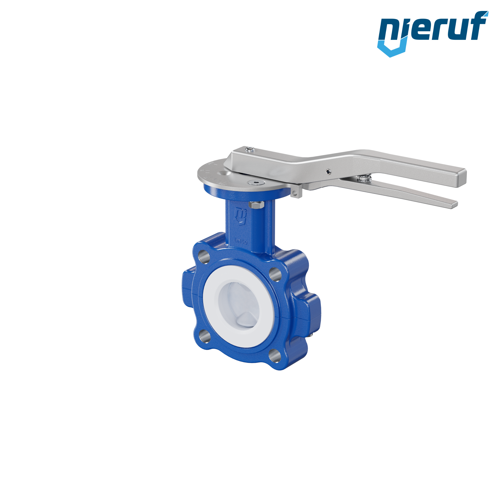 PFA-Butterfly-valve PTFE AK10 DN50 ANSI150 lever silicone insert