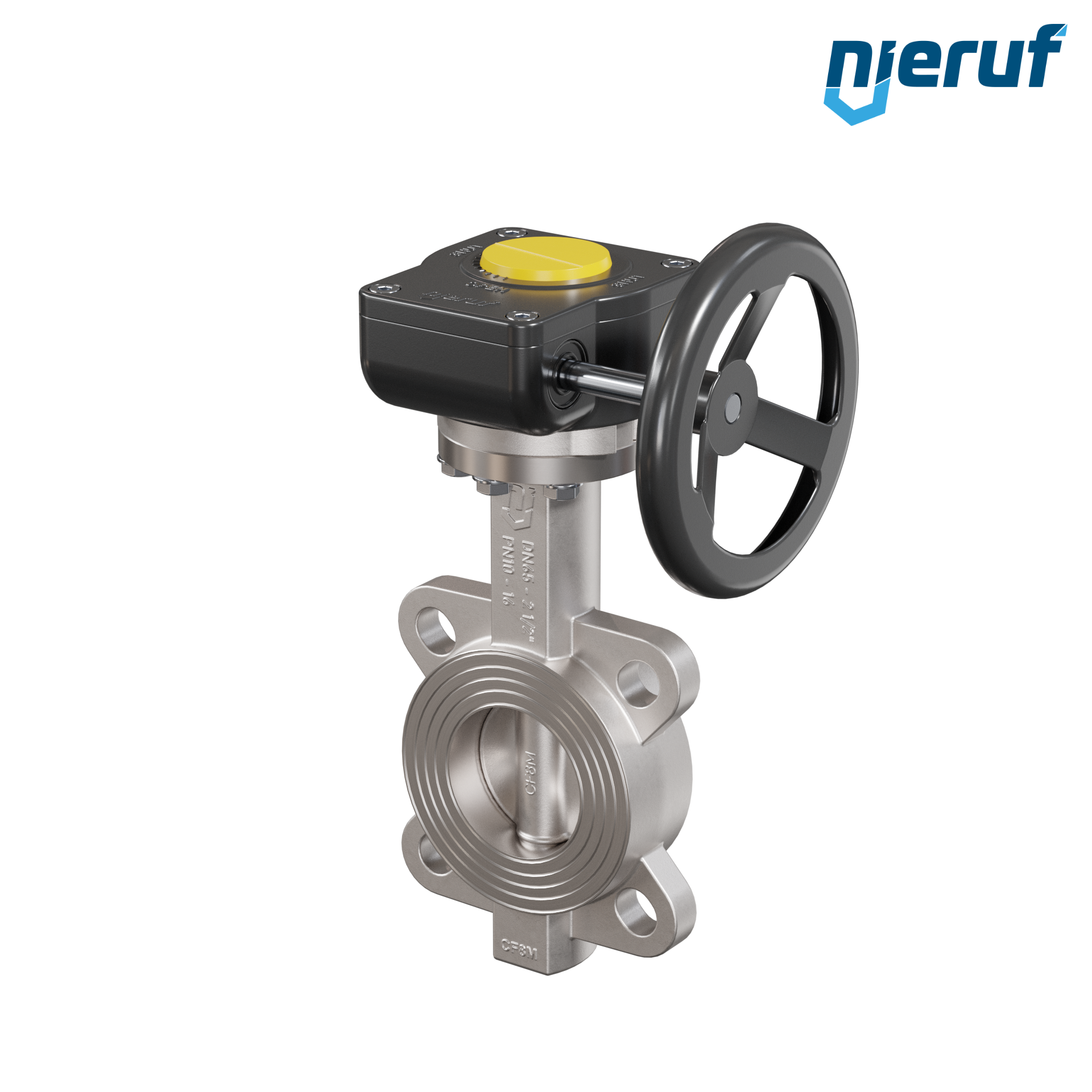 valvola a farfalla in acciaio inossidabile DN 65 PN16 AK08 metallo volantino