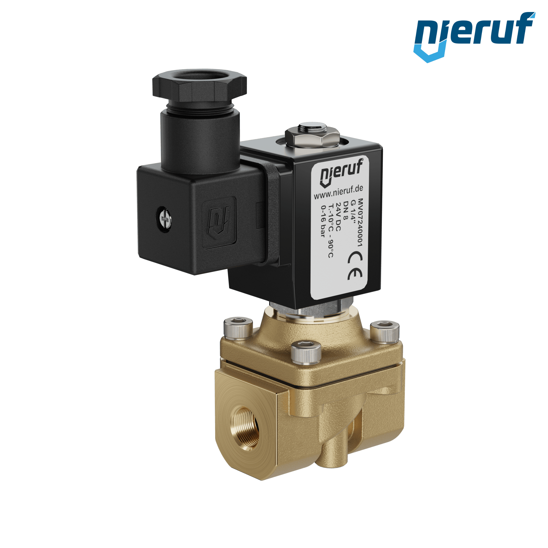 elettrovalvola G 1/4" pollici ottone MV07 NBR 24V DC