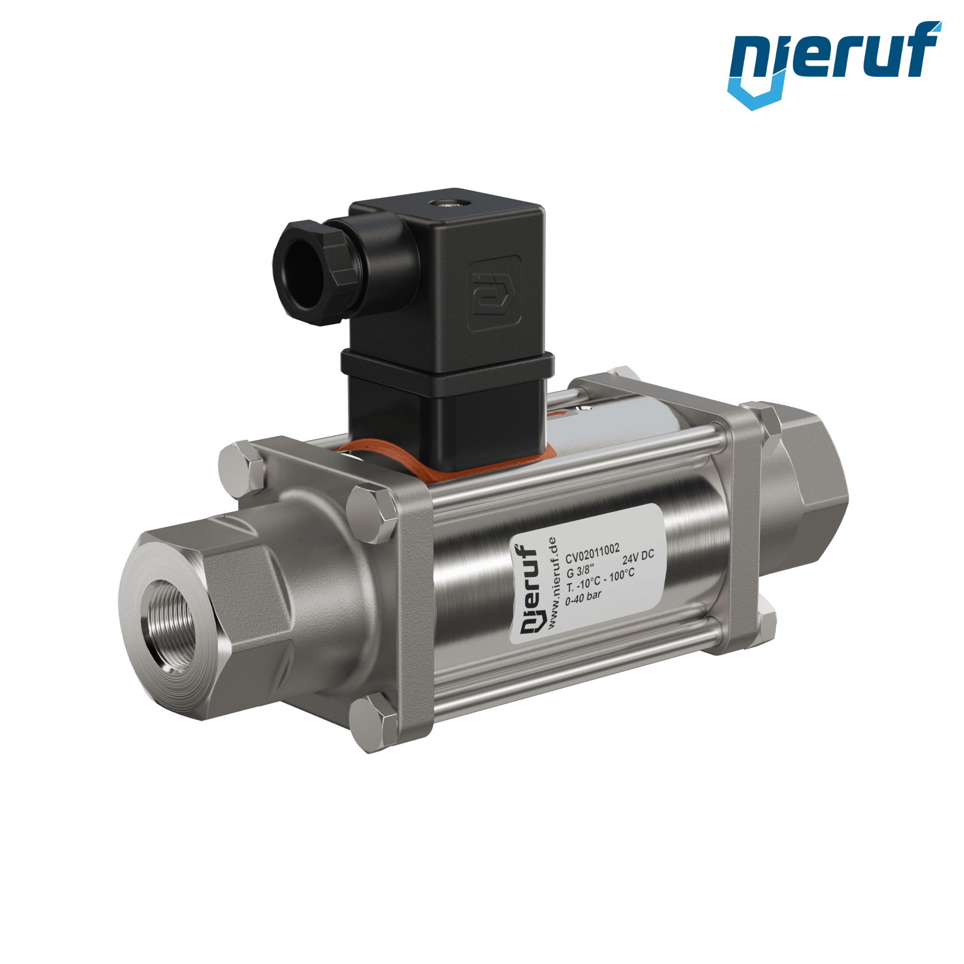 valvola coassiale 3/8" pollici filettatura interna - DN10 acciaio inossidabile 24V DC NC - per applicazione con acqua