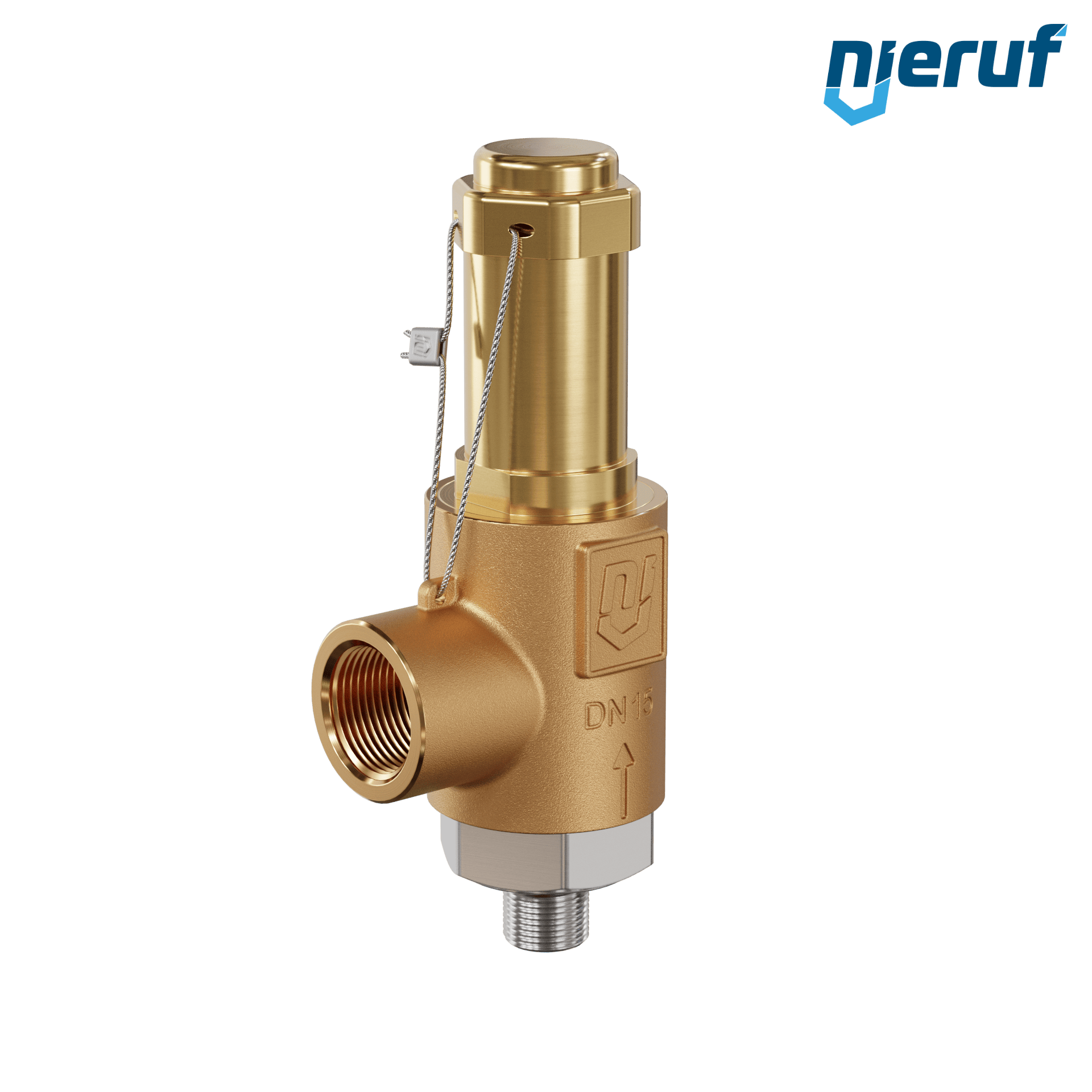 valvola di sicurezza ottone rosso SV19 DN8 1/4 M x 1/2 F a tenuta di gas senza dispositivo di sollevamento PTFE