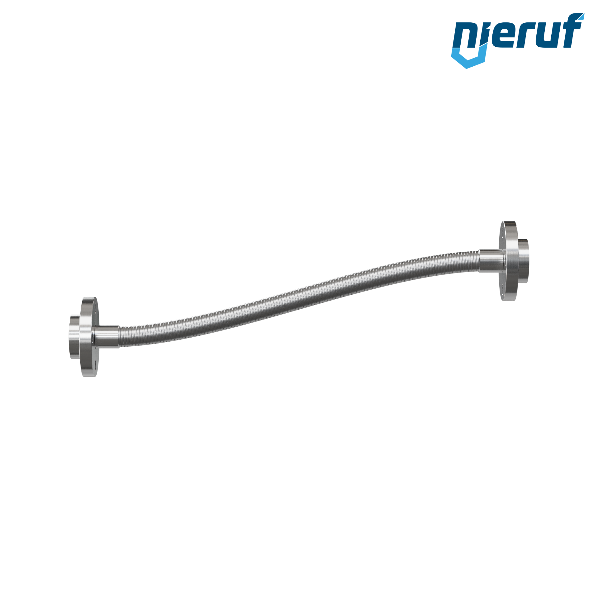 Tubo corrugato in acciaio inossidabile ES01 DN20 - 3/4" pollici con treccia doppia e flangia girevole Lunghezza 1000 mm