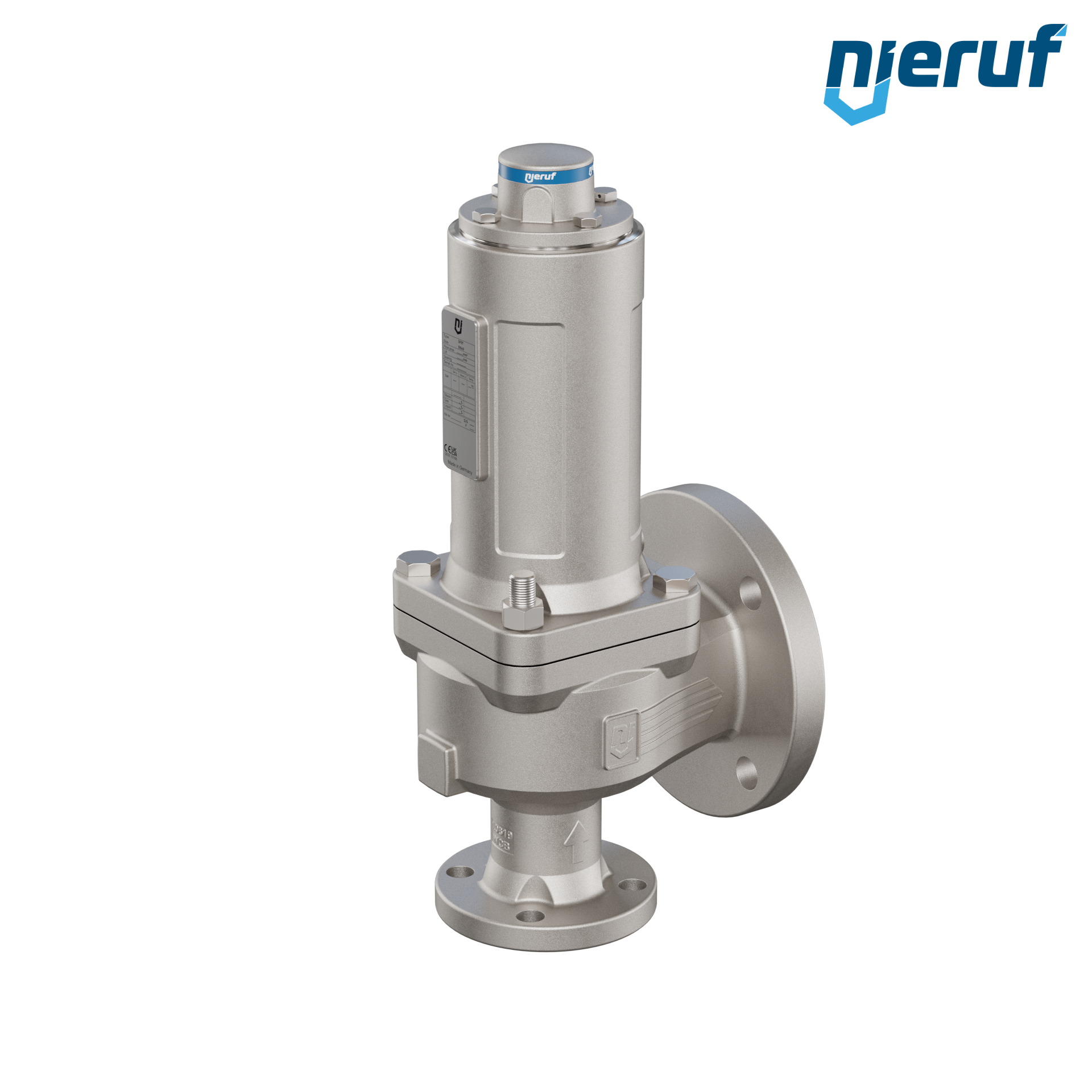 valvola di sicurezza flangiata ASME fluidi liquidi a tenuta di gas ANSI 150 DN40 1 1/2" x 3" SF07, acciaio, FFKM, senza dispositivo di sollevamento