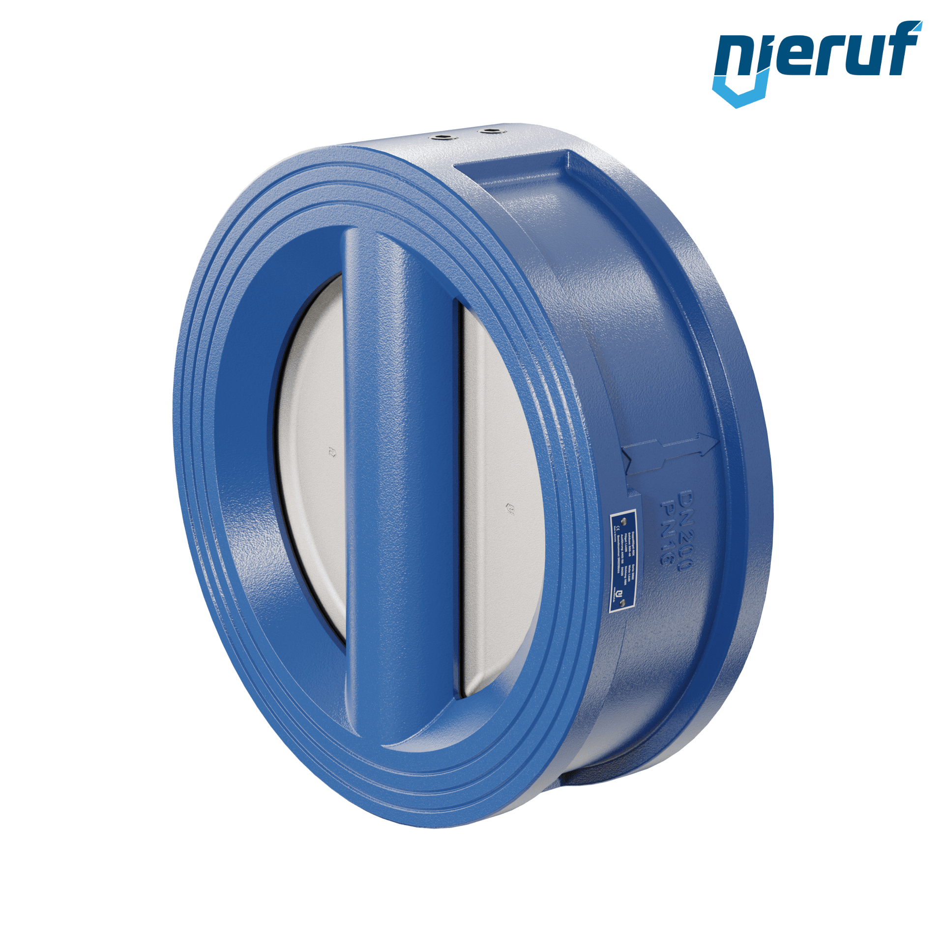 valvola di ritegno a doppio battente DN200 ANSI150 DR02 ANSI 150 GGG40 con rivestimento epossidico blu 180µm  NBR