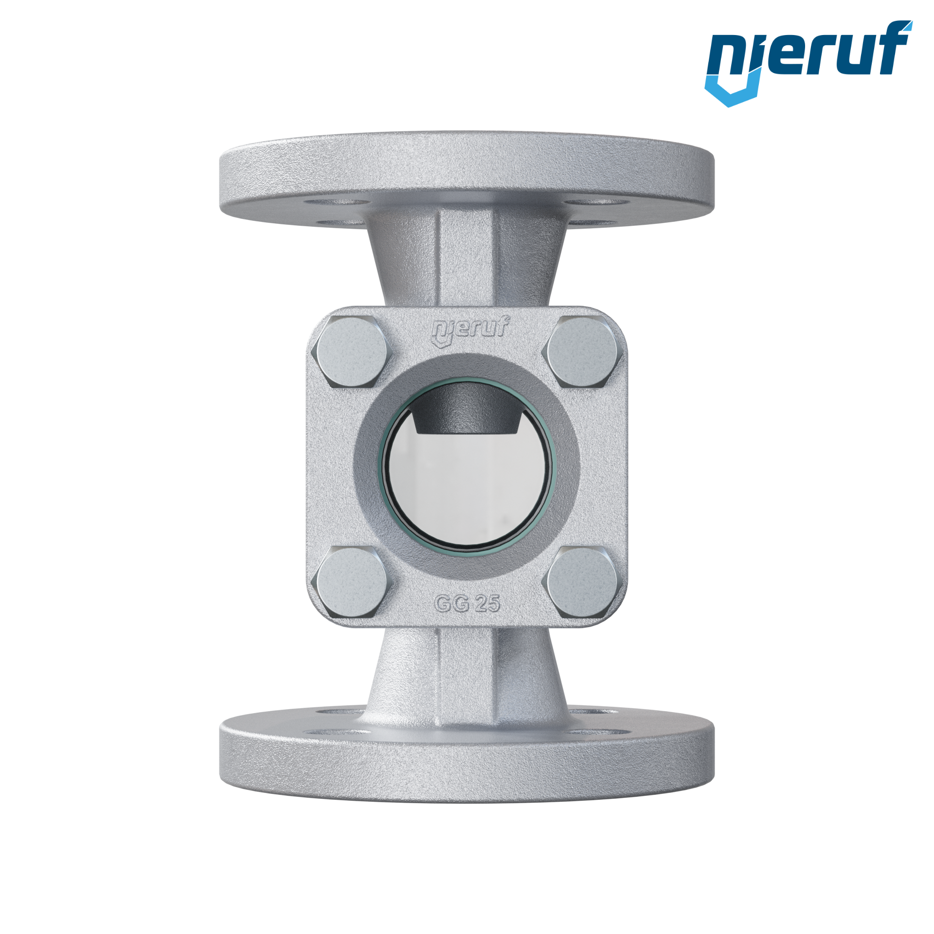 Specola visiva flangiata DN32 - 1 1/4" pollici ghisa GG25 flangia ANSI 150 vetro borosilicato versione standard