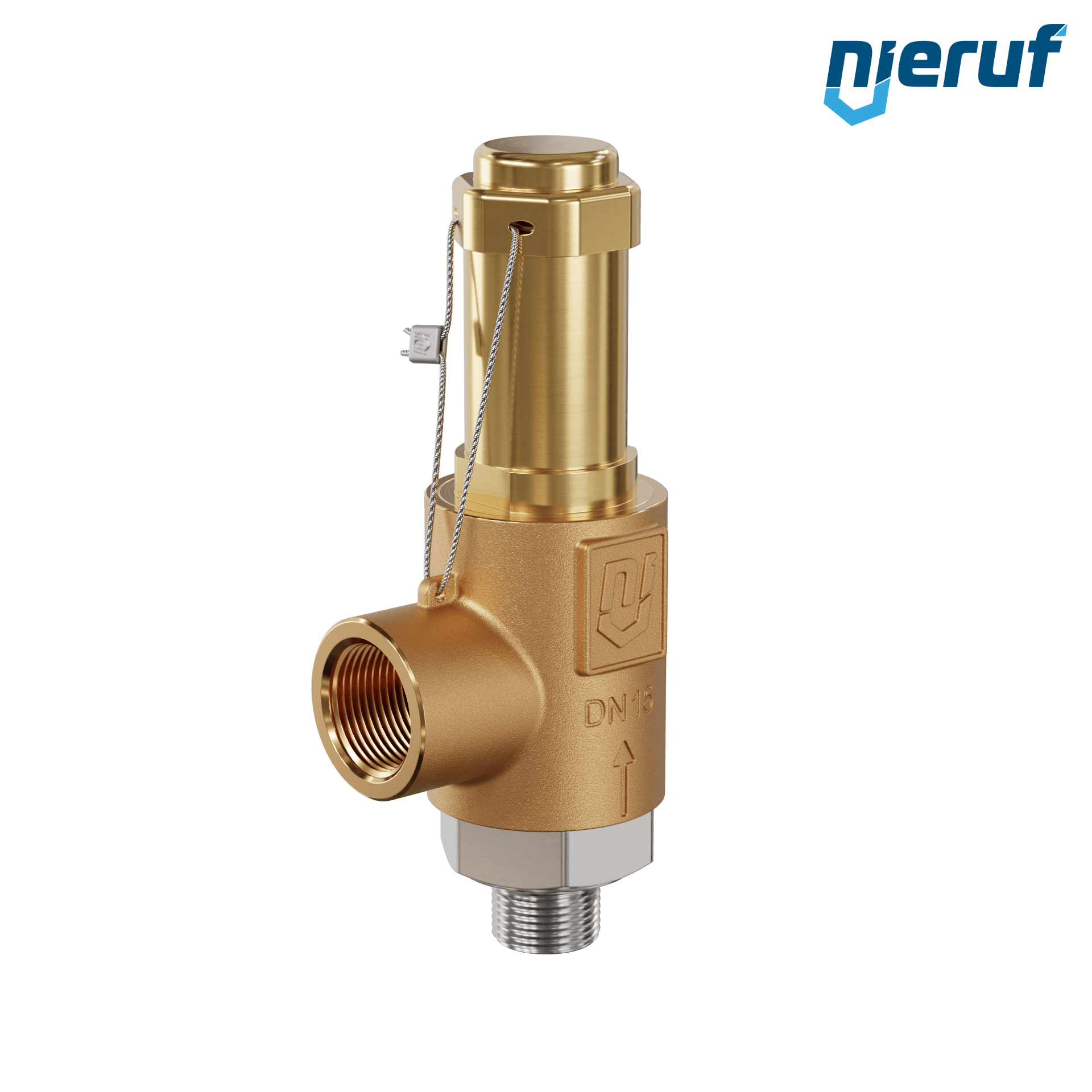 valvola di sicurezza ottone rosso SV19 DN10 3/8 M x 1/2 F a tenuta di gas senza dispositivo di sollevamento PTFE