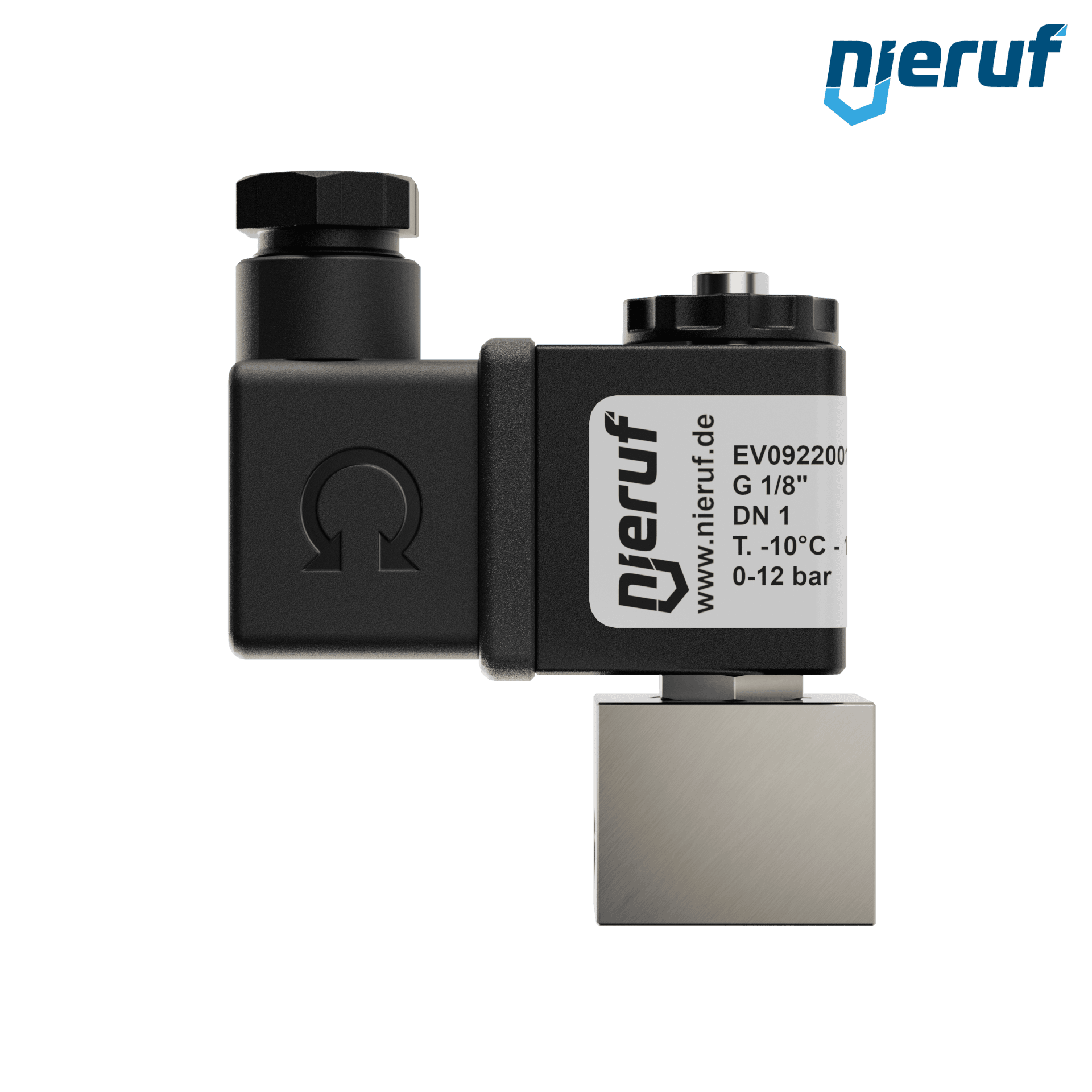 elettrovalvolaDN1,0 G 1/8" pollici acciaio inossidabile EV09 FKM 24V DC