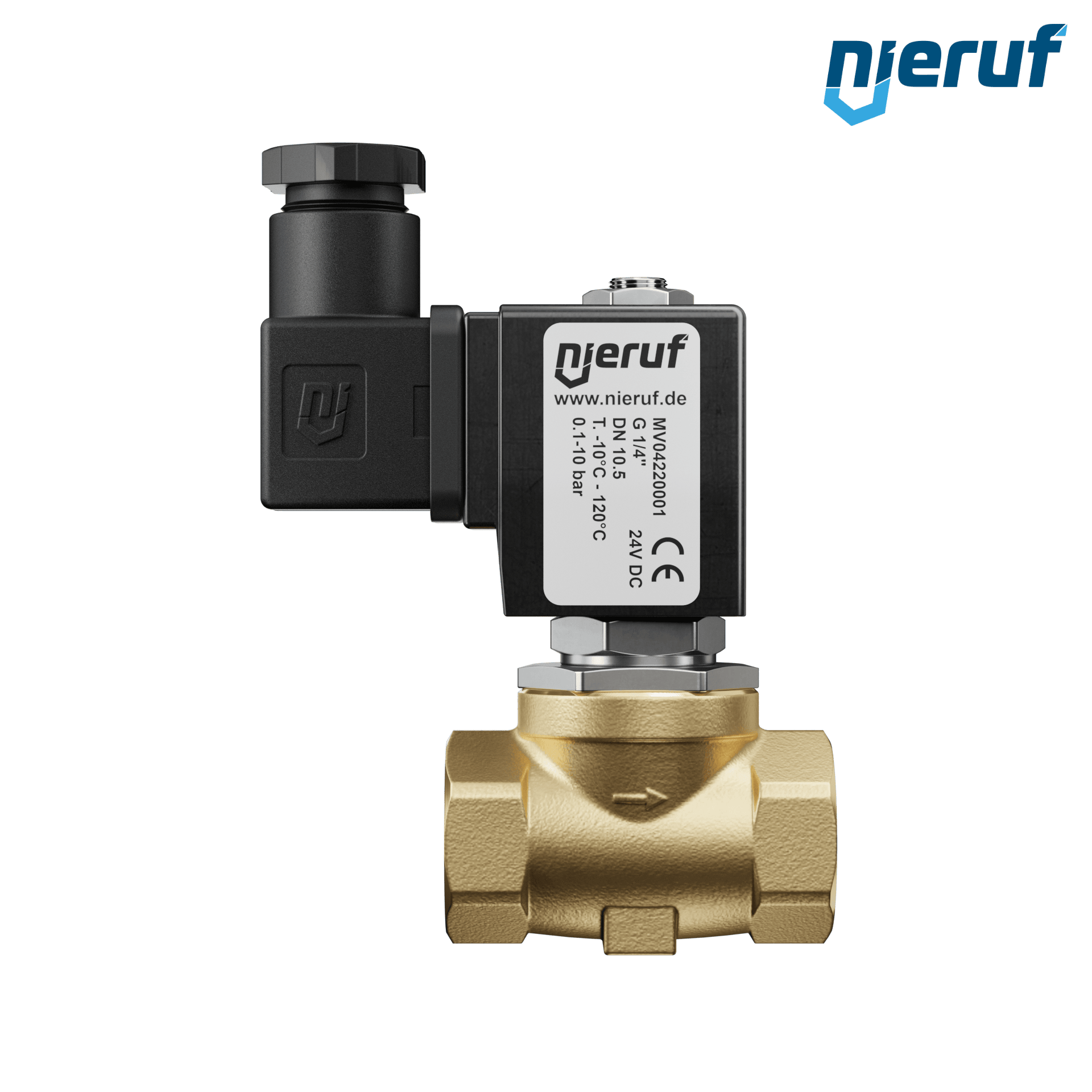 elettrovalvola a membrana G 1/4" pollici ottone MV04 FKM 24V DC