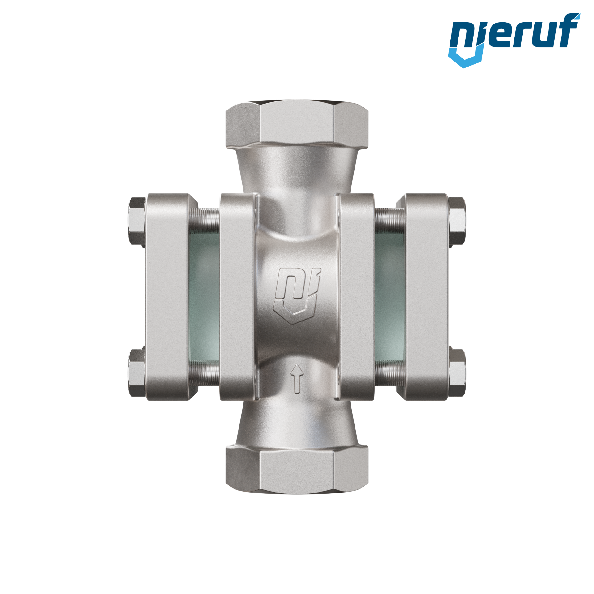 Specola visiva di osservazione G 2" pollici acciaio inossidabile AISI 316 40 bar filettatura interna BSP vetro borosilicato versione con disco