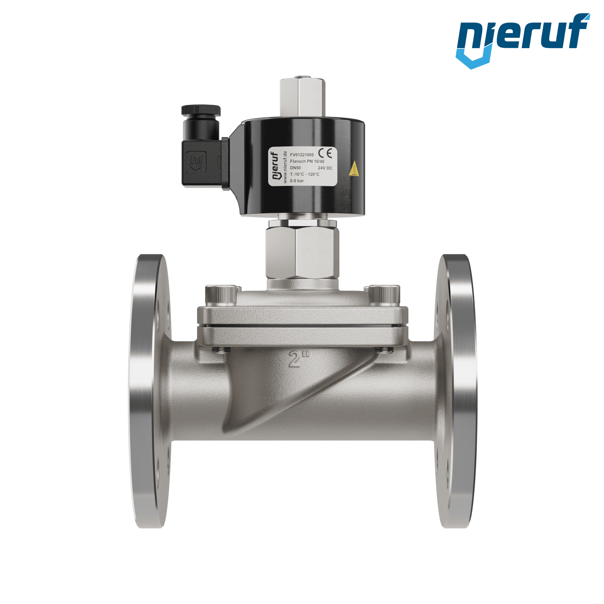 flangia elettrovalvola DN50 acciaio inossidabile FV01 FKM 24V DC NO