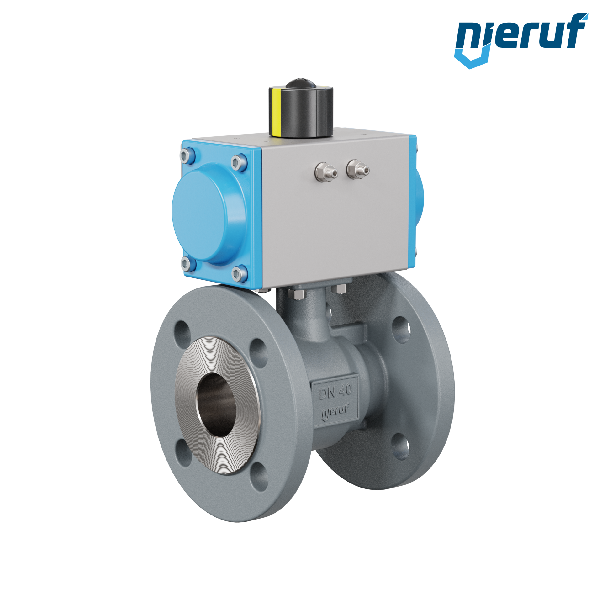 valvola a sfera automatica DN40 - 1 1/2" pollici PK04 azionamento rotativo pneumatico a semplice effetto apertura a molla
