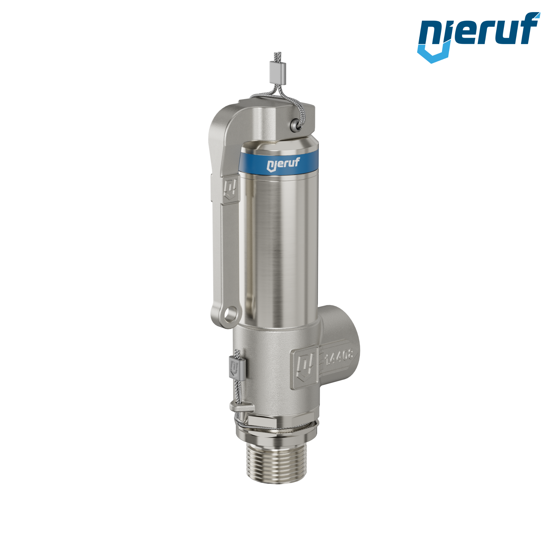 valvola di sicurezza criogenica DN8 3/8" M x 3/8" F SV14, acciaio inox PTFE, con leva
