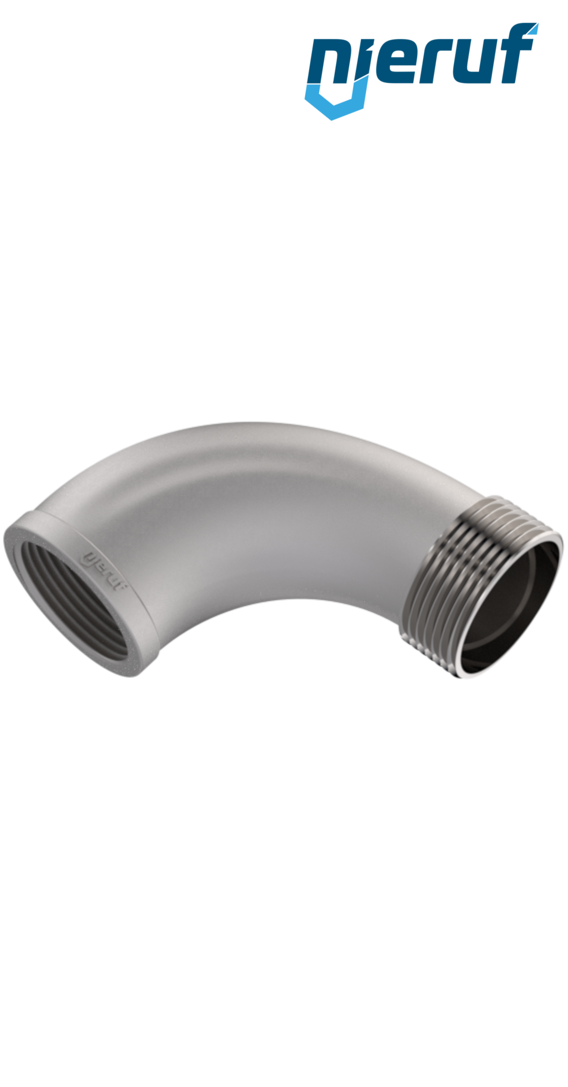 Codo de 1" de acero inoxidable 316 de 90° rosca hembra x macho