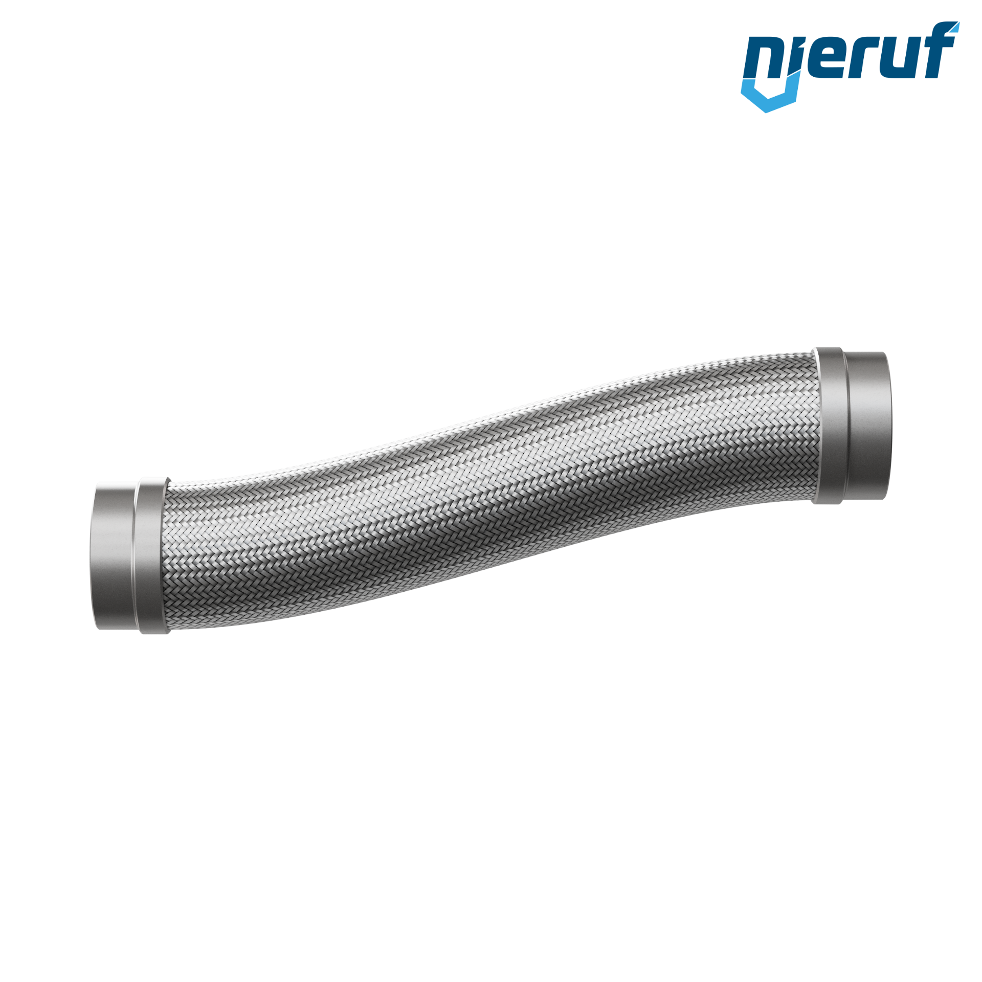 Tubo corrugato in acciaio inossidabile ES01 DN100 - 114.3 mm con treccia singola e estremità a saldare Lunghezza 1000 mm