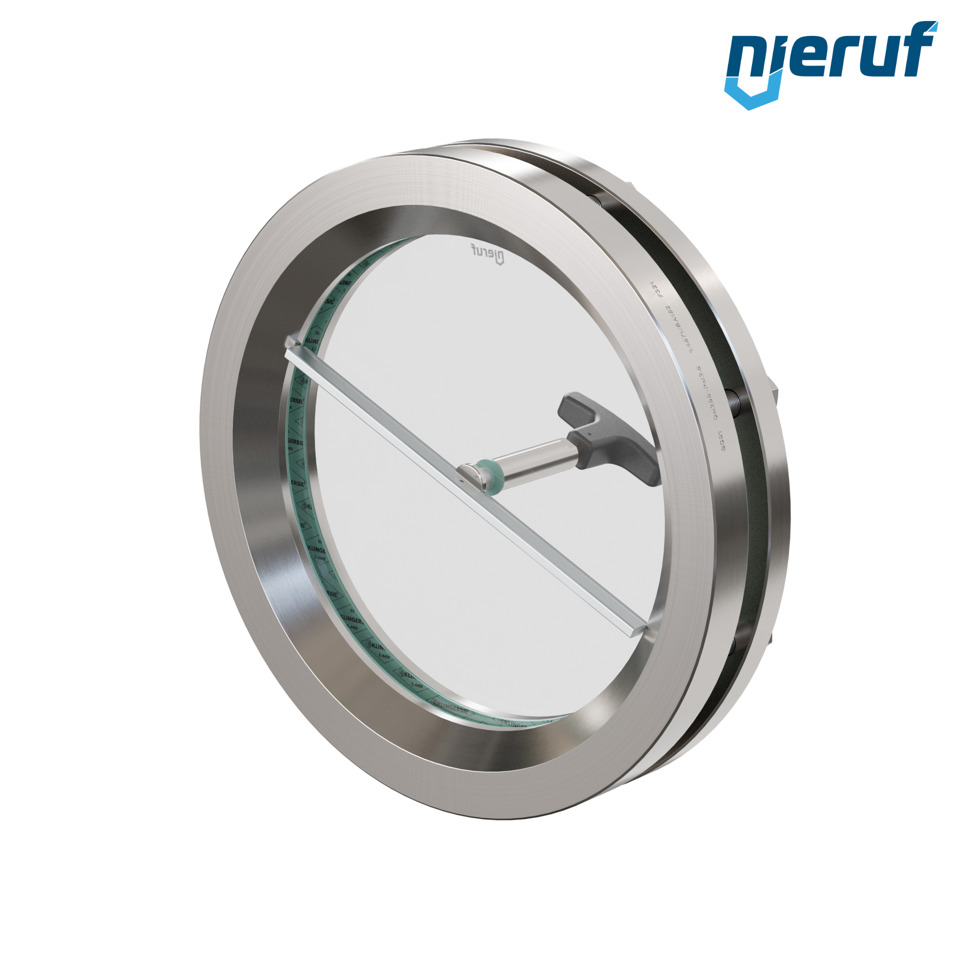 oblò di osservazione per serbatoi con tergicristallo in PTFE DN200 BS01 acciaio inossidabile 1.4571 vetro borosilicato 2,5bar