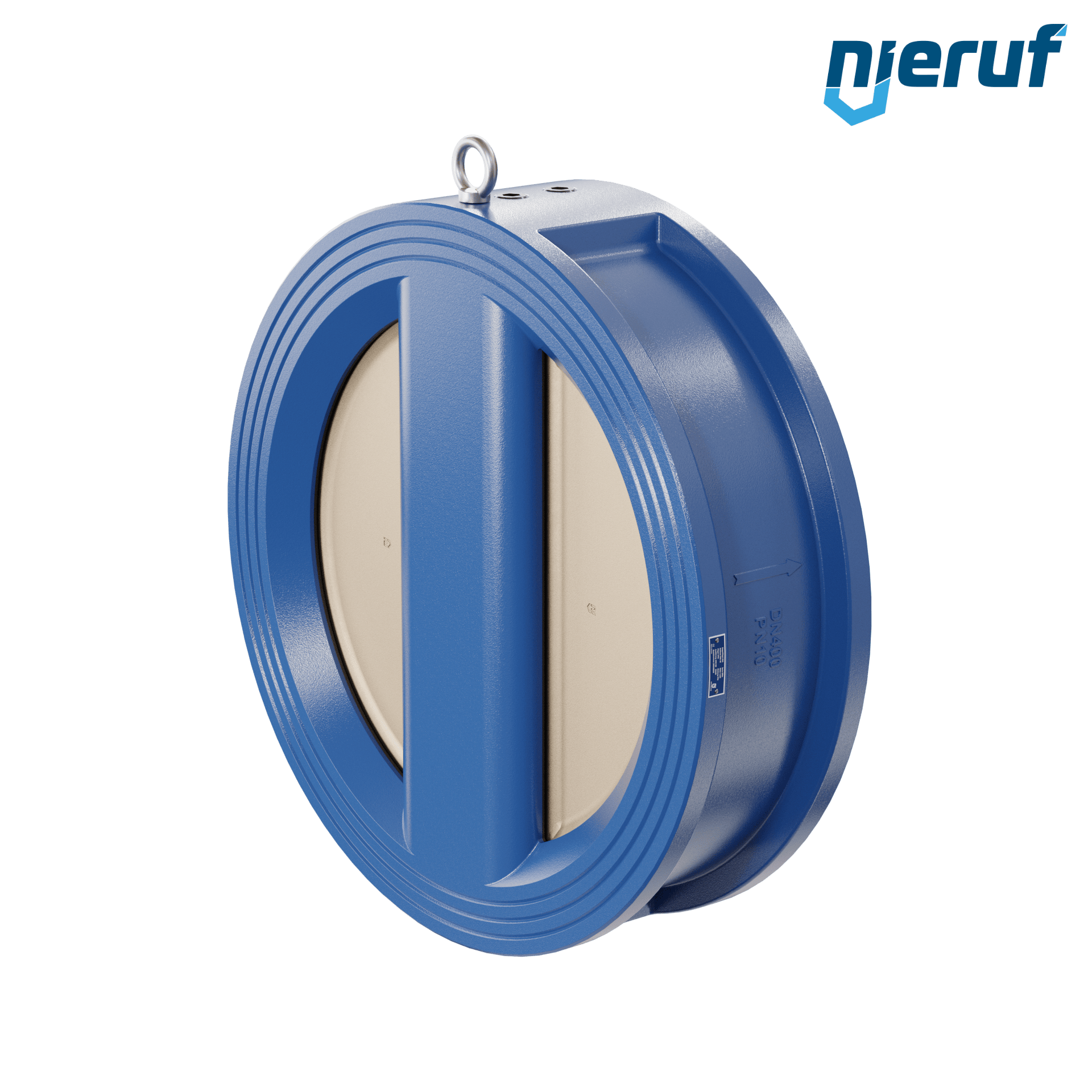 valvola di ritegno a doppio battente DN400 ANSI150 DR04 ANSI 150 GGG40 con rivestimento epossidico blu 180µm  FKM