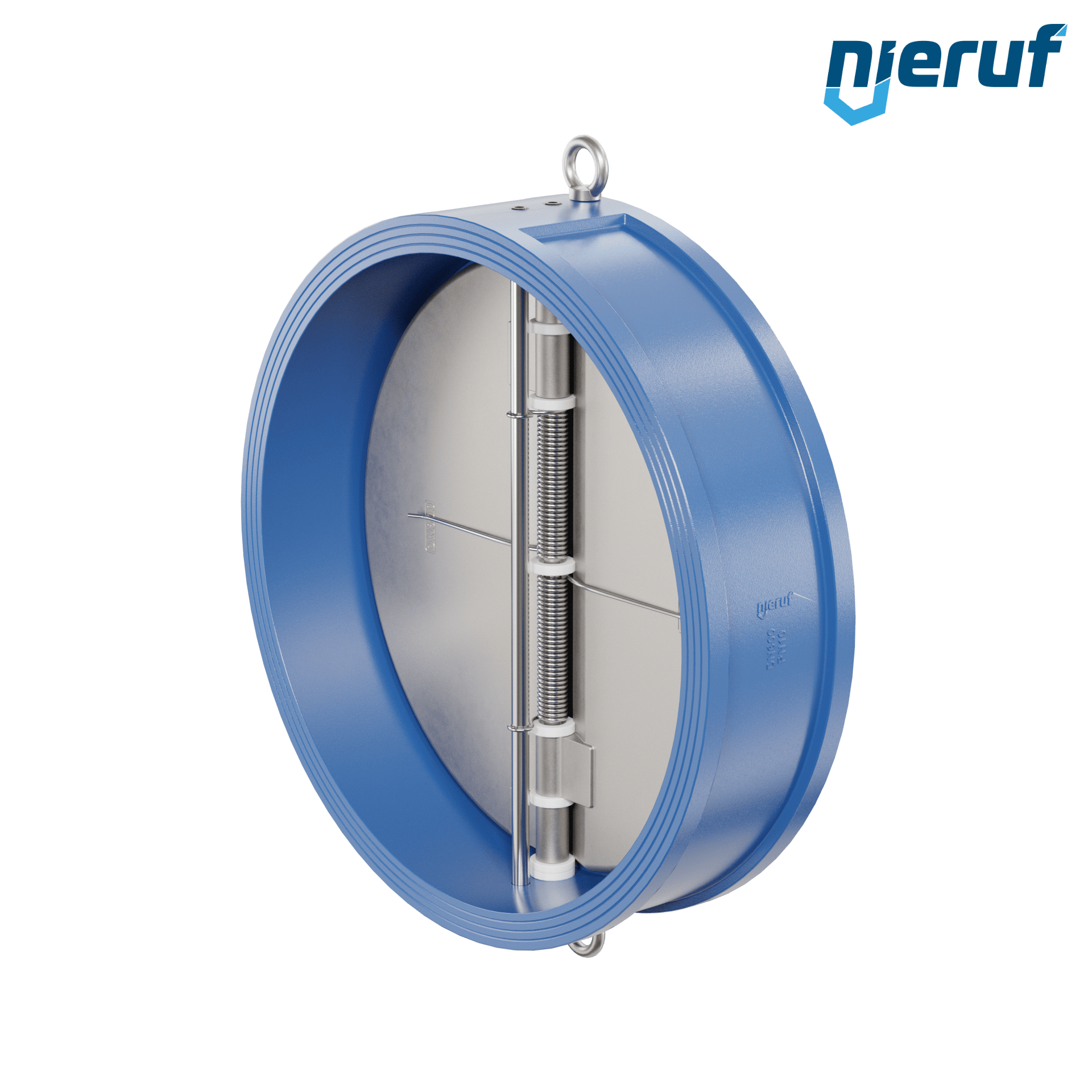 valvola di ritegno a doppio battente DN600 ANSI150 DR02 ANSI 150 GGG40 con rivestimento epossidico blu 180µm  FKM