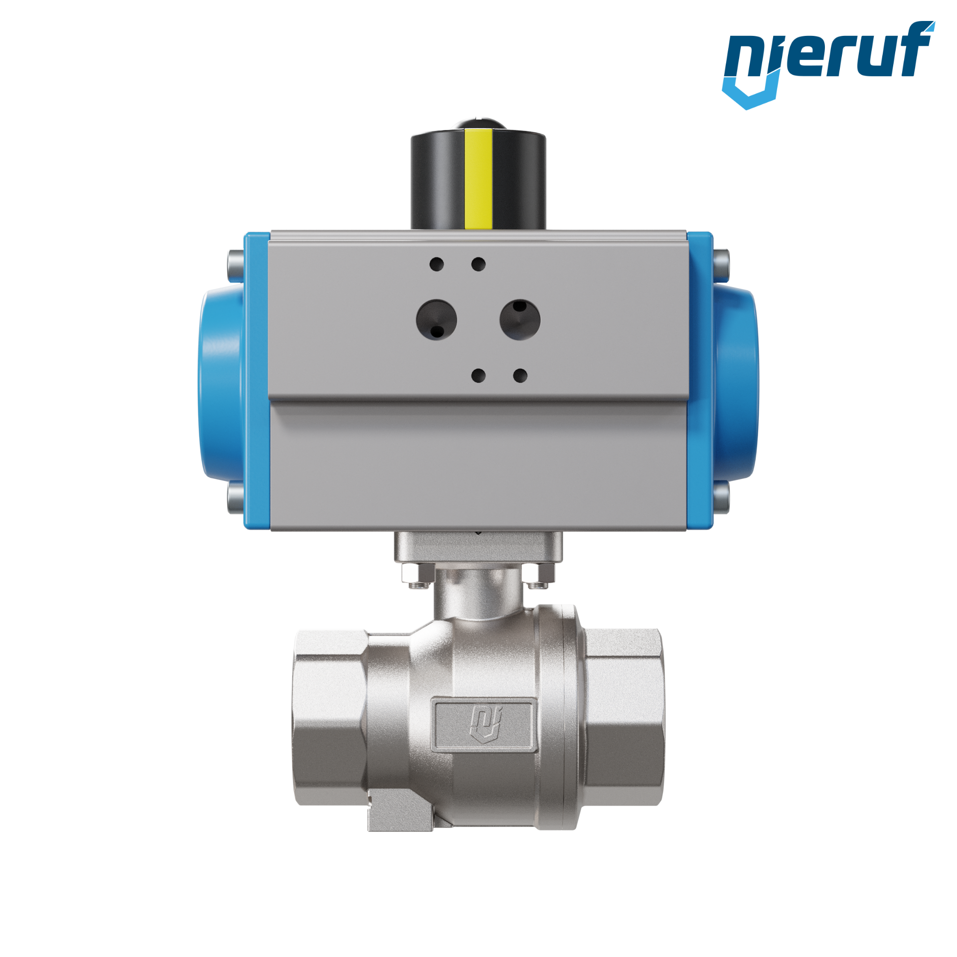 valvola a sfera pneumatica DN32 - 1 1/4" pollici azionamento rotativo a effetto semplice PK02