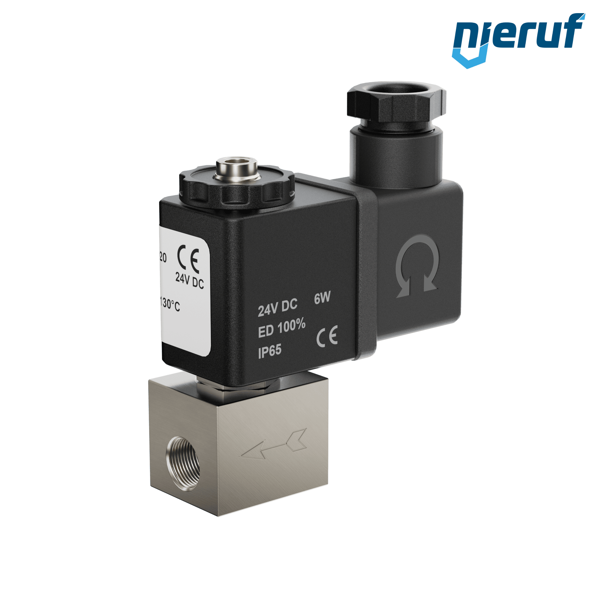 elettrovalvolaDN2,0 G 1/8" pollici acciaio inossidabile EV09 FKM 24V DC