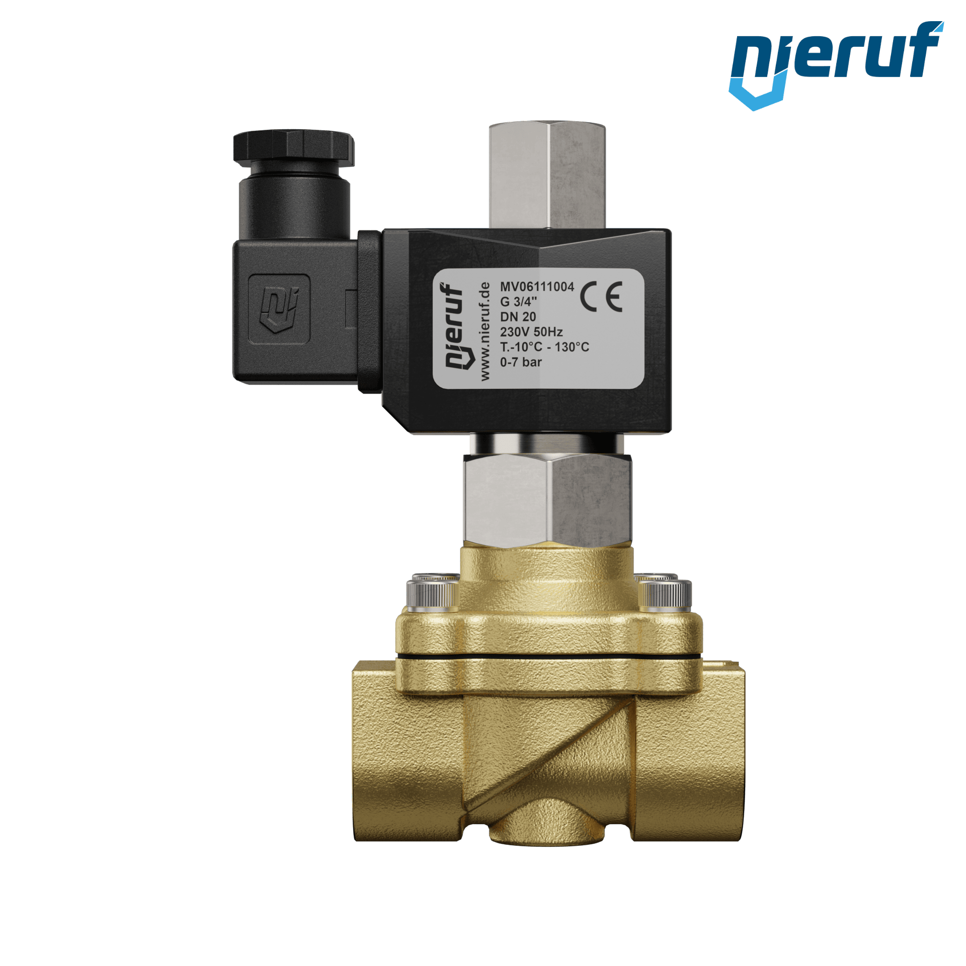 elettrovalvola DN20 G 3/4" pollici ottone MV06 EPDM 230V 50Hz NO