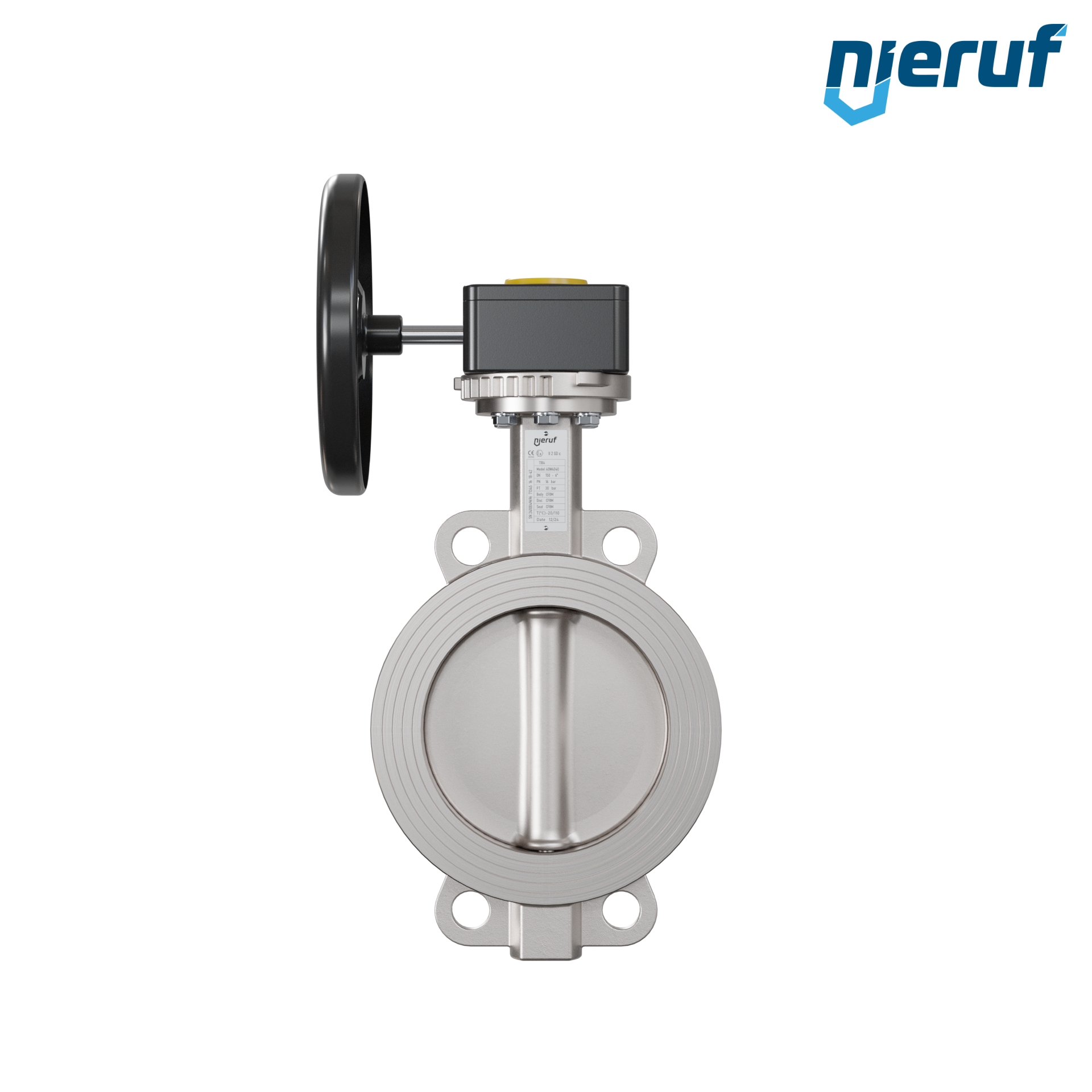 valvola a farfalla in acciaio inossidabile DN 150 PN16 AK08 metallo volantino
