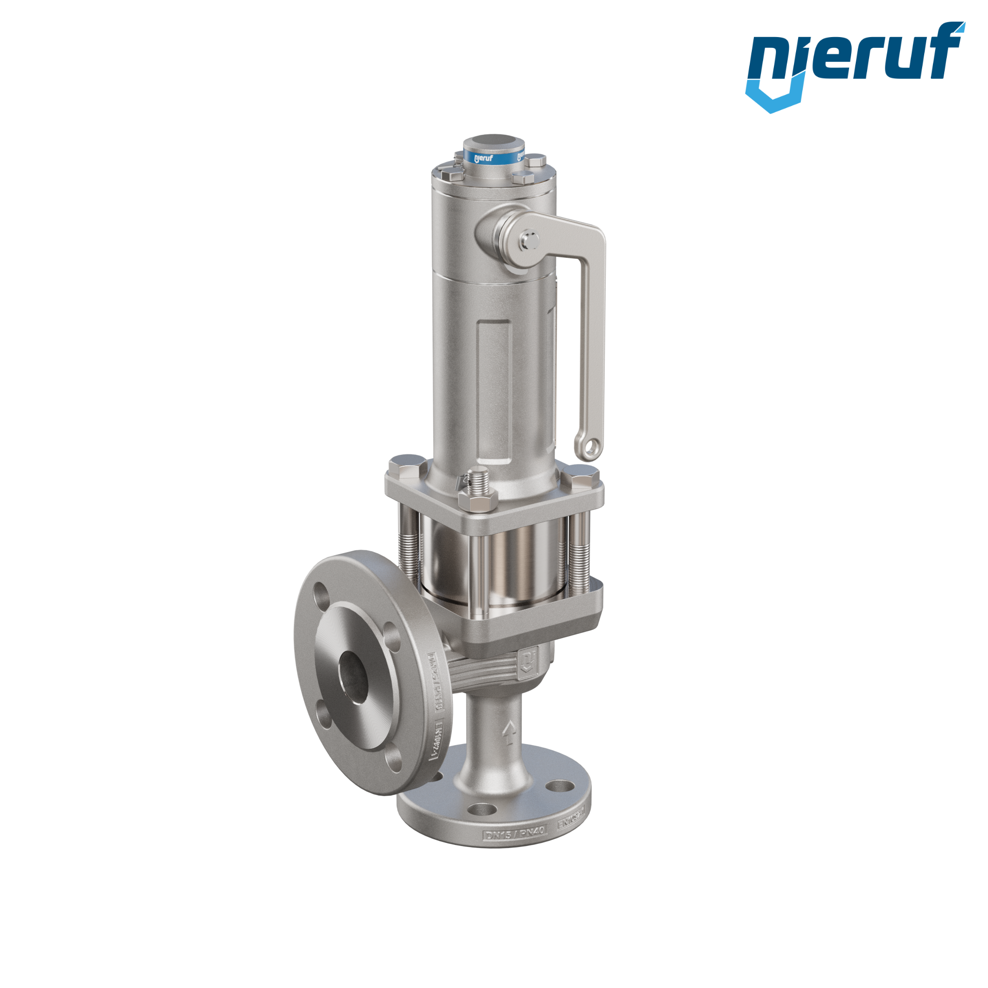 valvola di sicurezza con cappello a tenuta di gas & manicotto di tenuta DN15/DN25 SF04, PTFE, dispositivo di sollevamento con leva