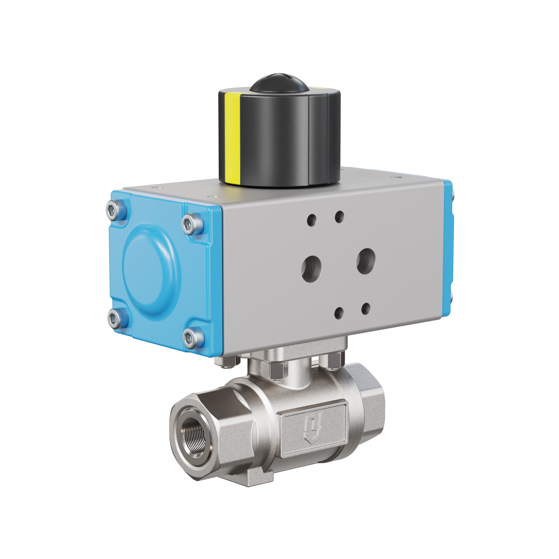 valvola a sfera con attuatore pneumatico DN8 - 1/4" pollici acciaio inossidabile azionamento pneumatico rotativo PK02 DVGW W