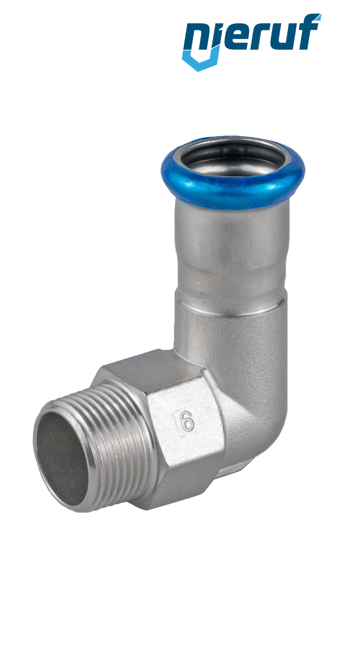 Codo de transición 90° Pressfitting H DN20 - 22,0 mm rosca macho 3/4" acero inoxidable