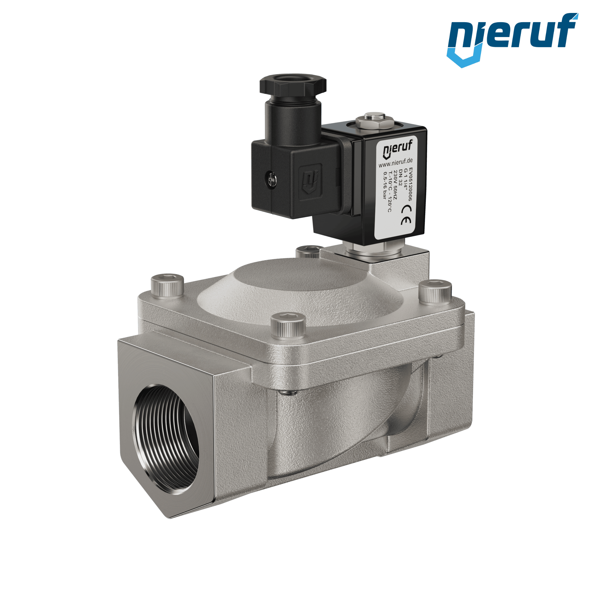 elettrovalvola G 1 1/4" pollici acciaio inossidabile EV05 FKM 230V 50Hz