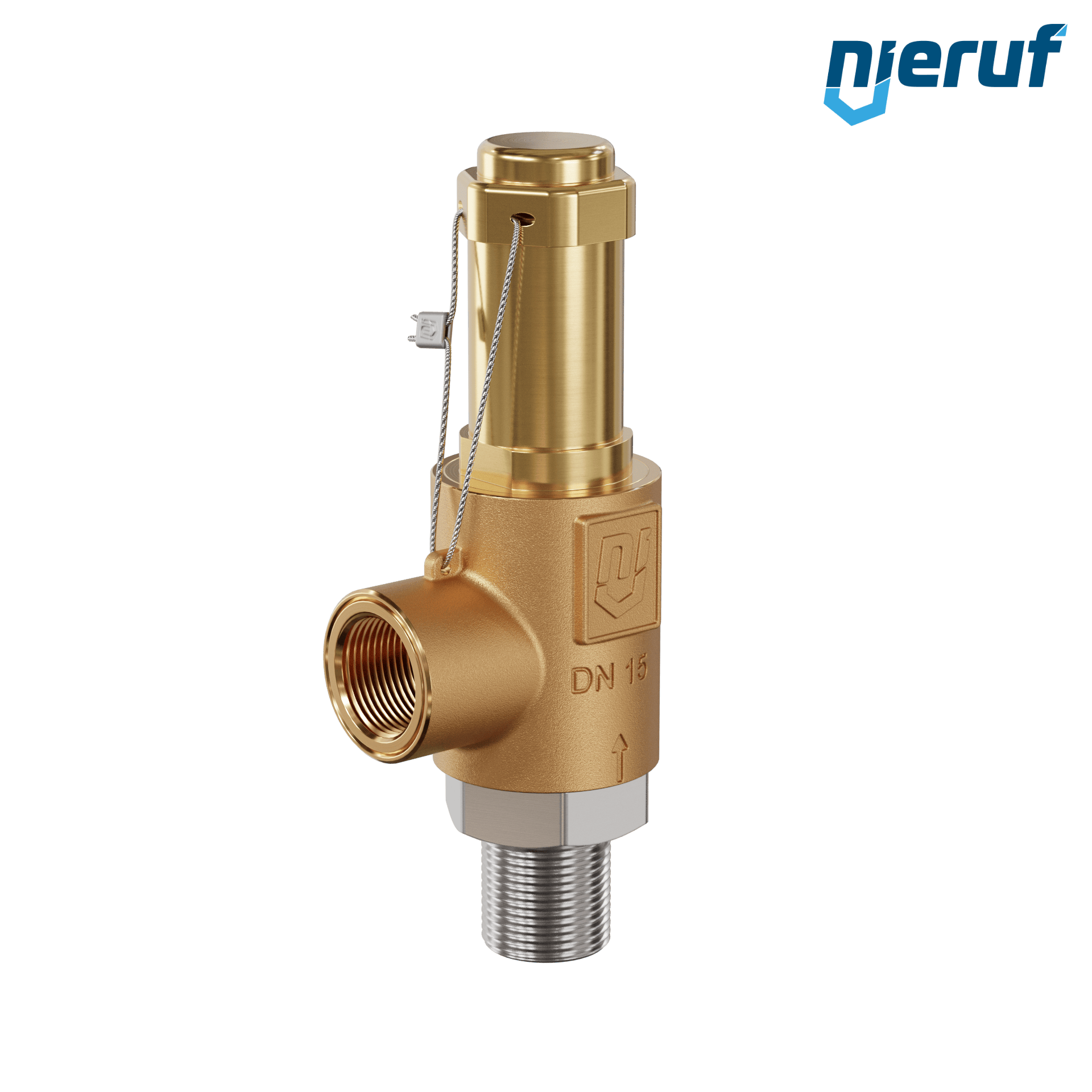 valvola di sicurezza ottone rosso SV19 DN15 1/2 M x 1/2 F NPT a tenuta di gas senza dispositivo di sollevamento PTFE