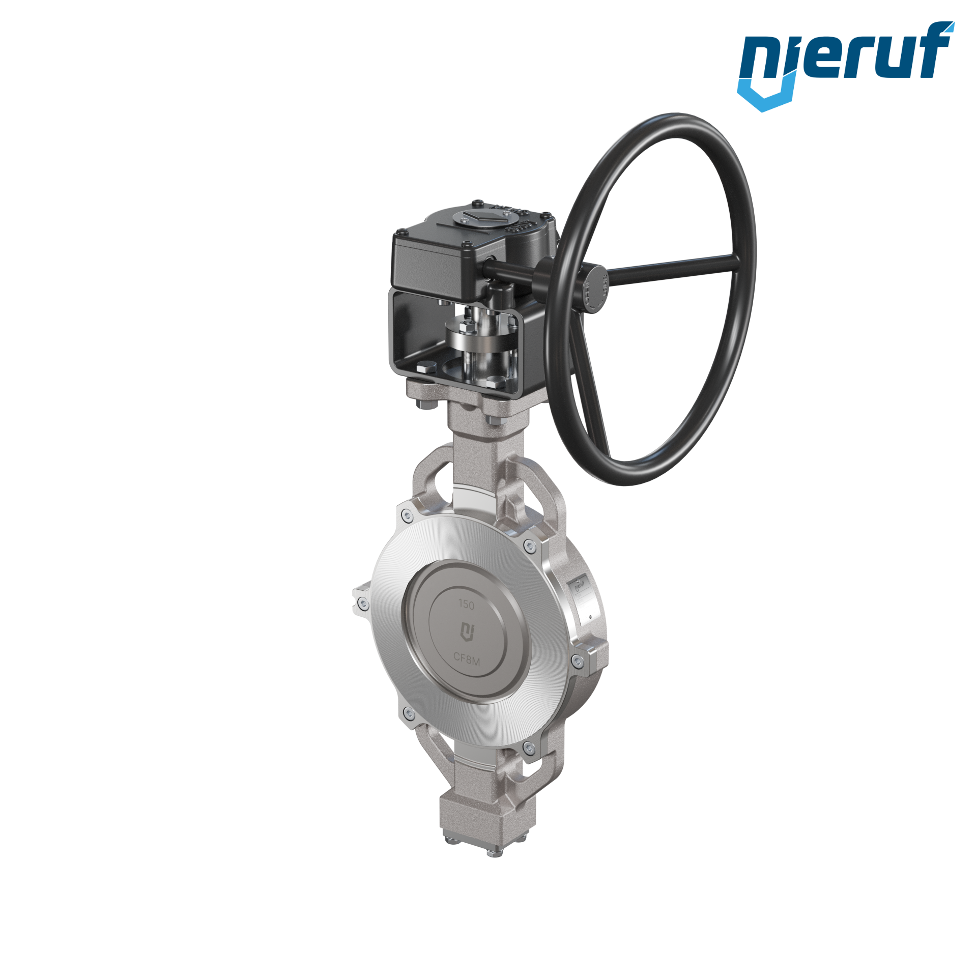valvola a farfalla triplo eccentrico acciaio inox AK13 DN 150 PN10-40 ANSI150-300 volantino