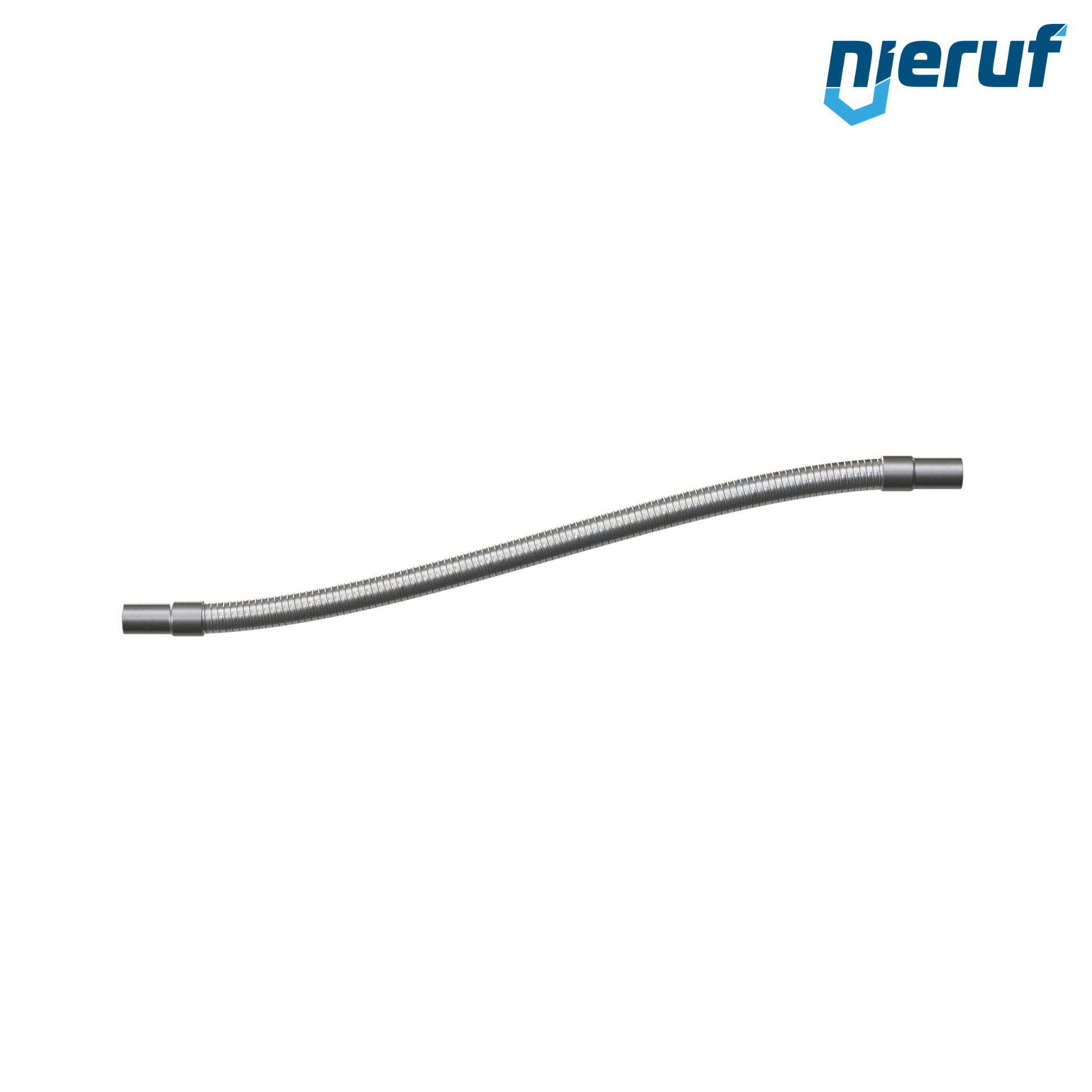 Tubo corrugato in acciaio inossidabile ES01 DN12 - 21.3 mm con treccia doppia e estremità a saldare Lunghezza 1000 mm