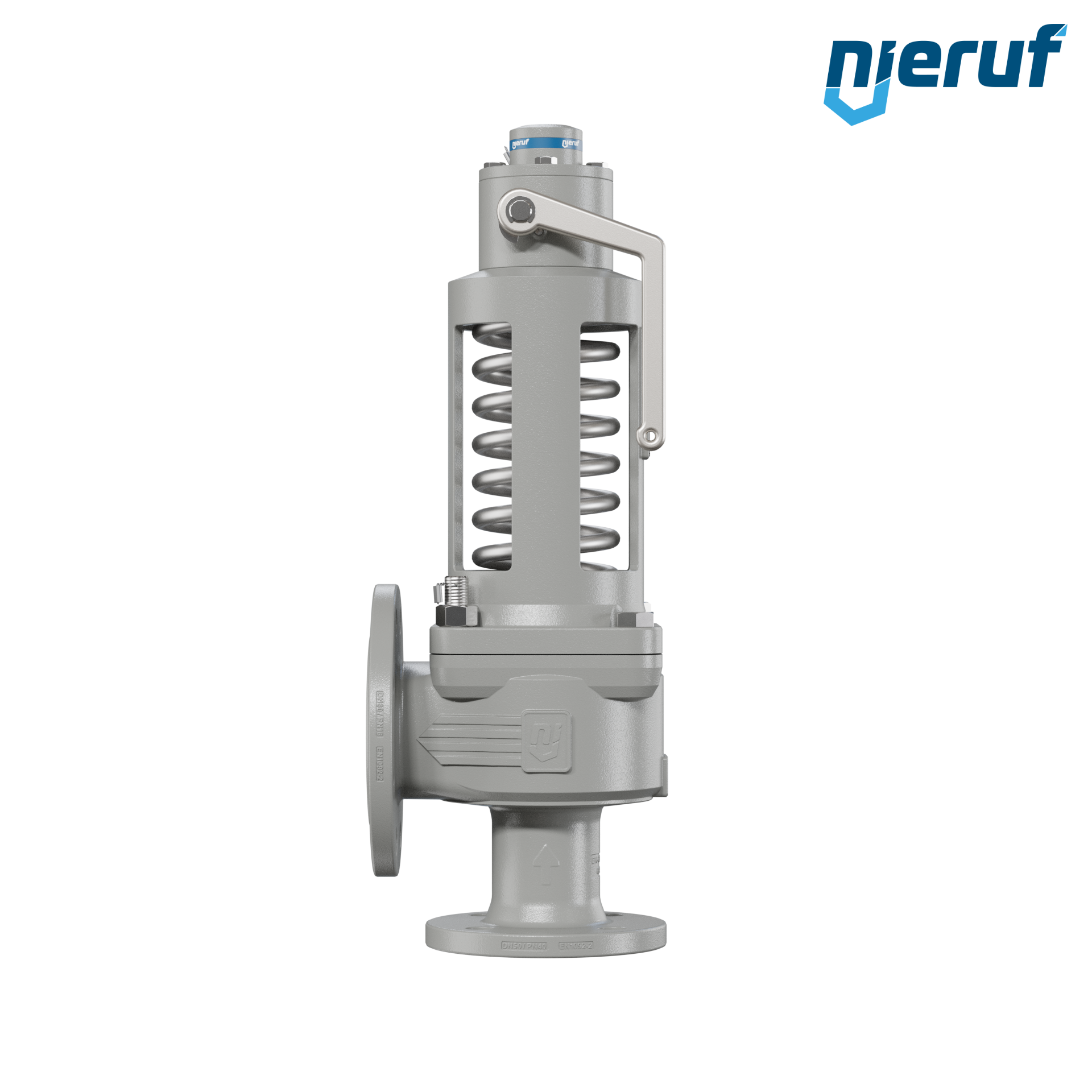 valvola di sicurezza flangiata DN50/DN80 SF06, cappello della molla aperto PTFE, dispositivo di sollevamento con leva