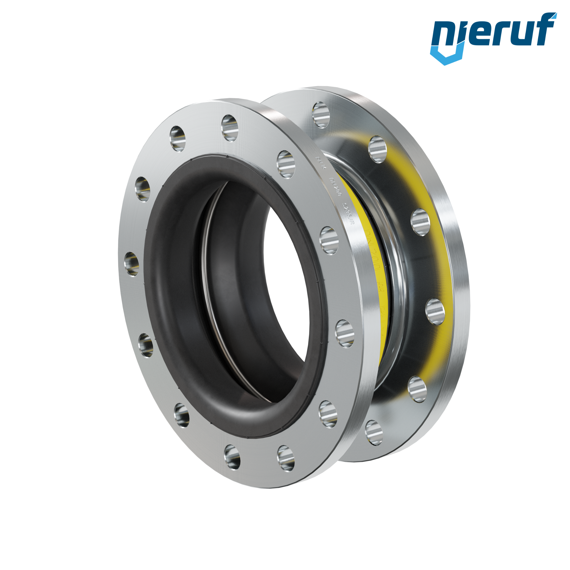 Compensatore o-ring di supporto per il vuoto DN200 PN16 versione KP04 flange in acciaio NBR