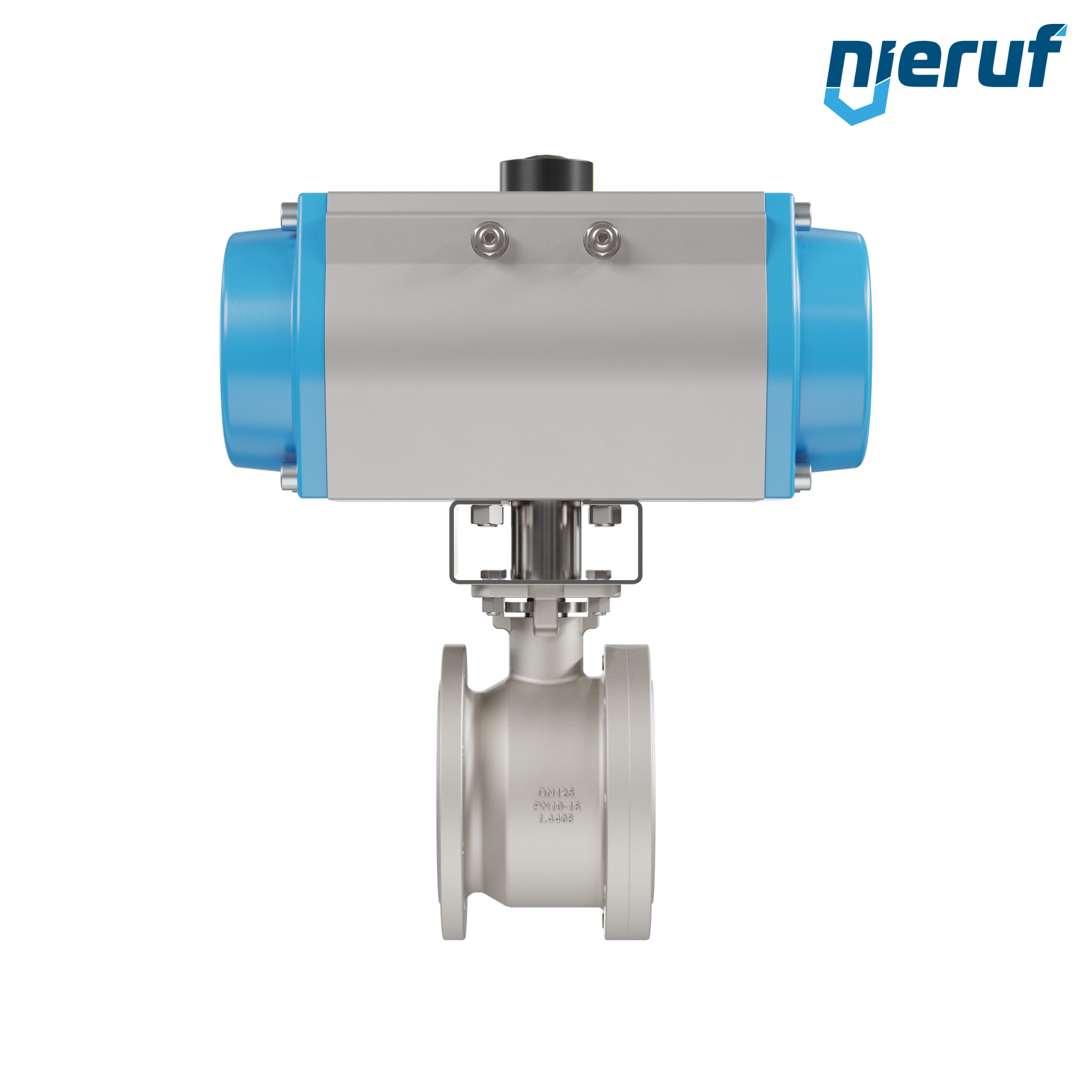 valvola a sfera flangiata dal design compatto DN125 PK07 azionamento rotativo pneumatico a semplice effetto apertura a molla
