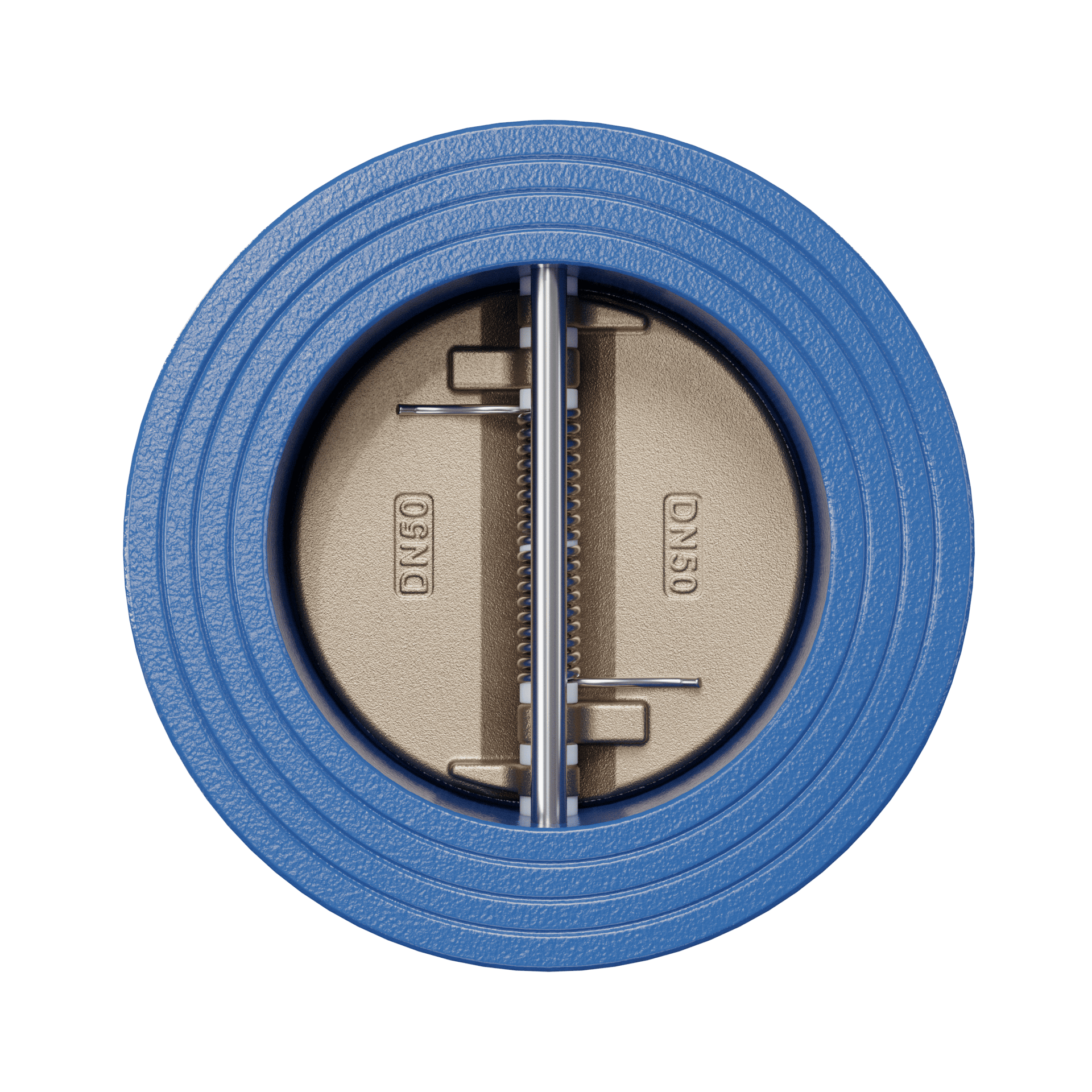 valvola di ritegno a doppio battente DN50 ANSI150 DR04 ANSI 150 GGG40 con rivestimento epossidico blu 180µm  NBR