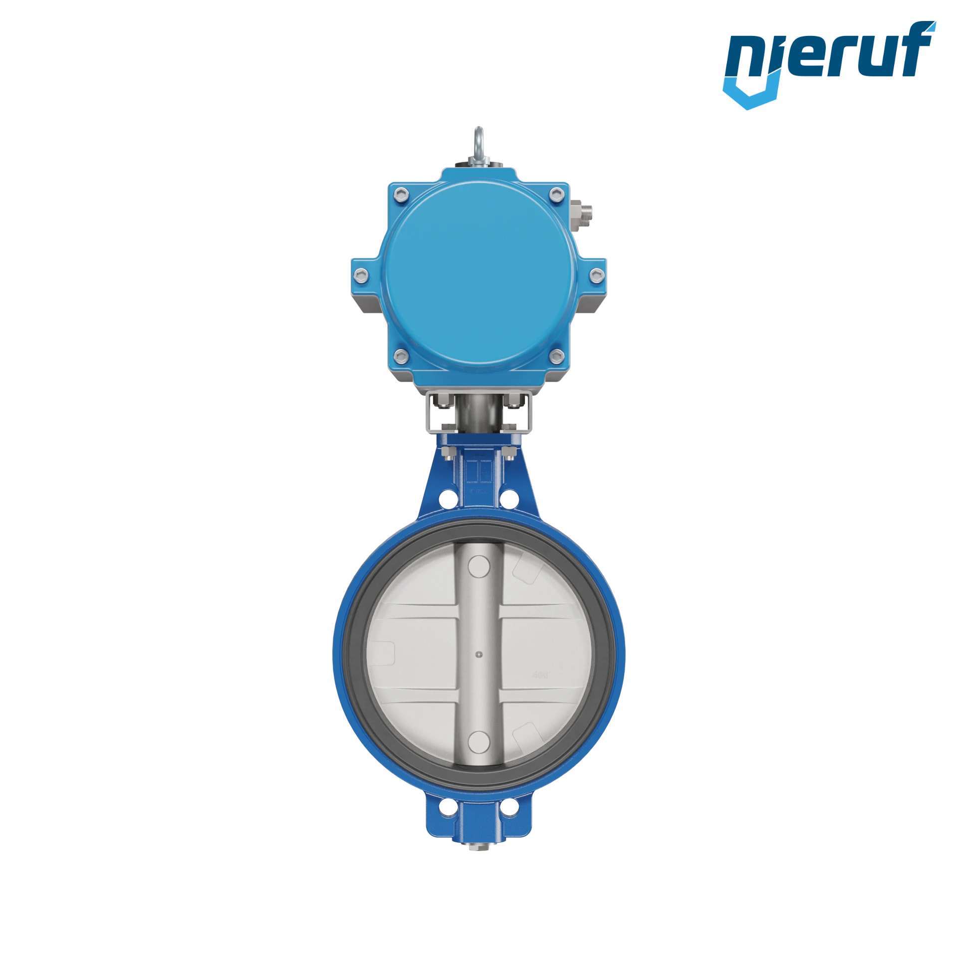 Butterfly valve DN 400 AK01 NBR-70-black DVGW gas pneumatic actuator single acting normally closed