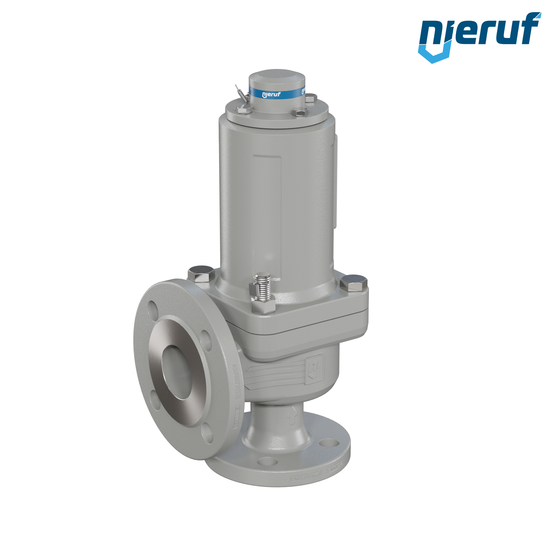 valvola di sicurezza flangiata DN32/DN50 SF06, cappello della molla a tenuta di gas (antigas) PTFE, senza dispositivo di sollevamento
