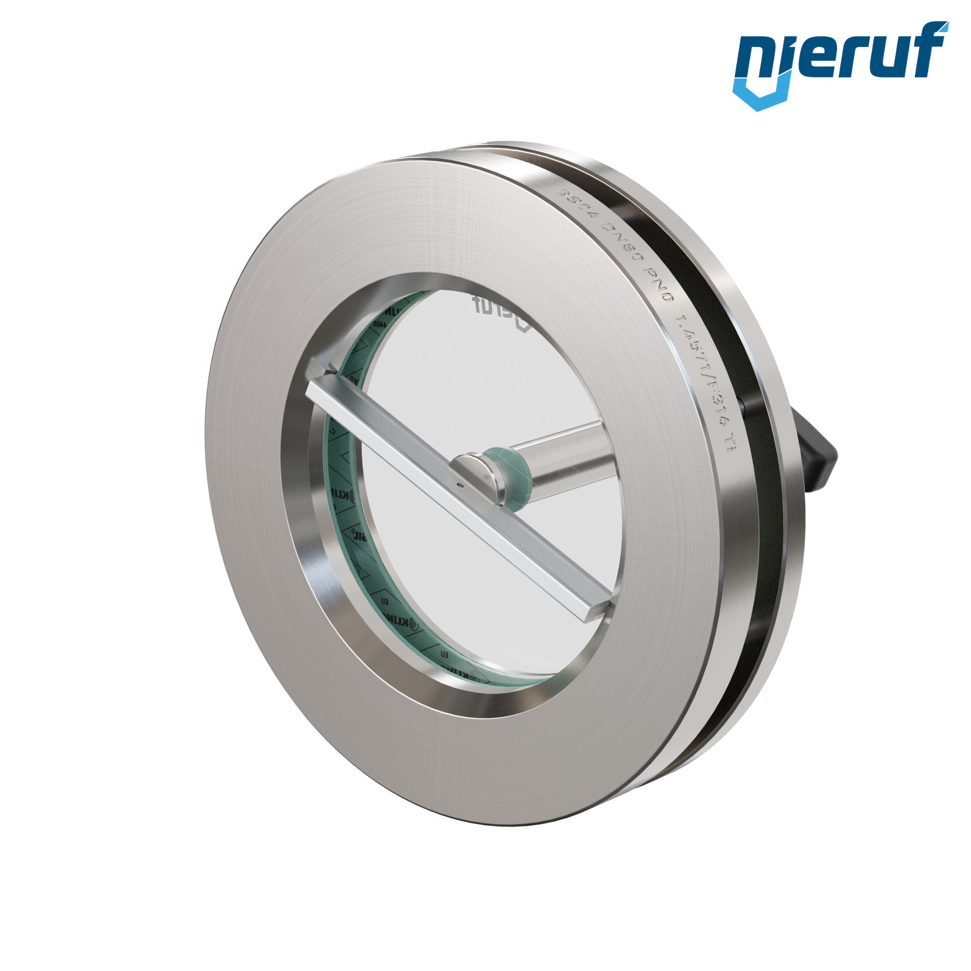 oblò di osservazione per serbatoi con tergicristallo in PTFE DN80 BS04 acciaio inossidabile 1.4571 vetro borosilicato 0,0 bar
