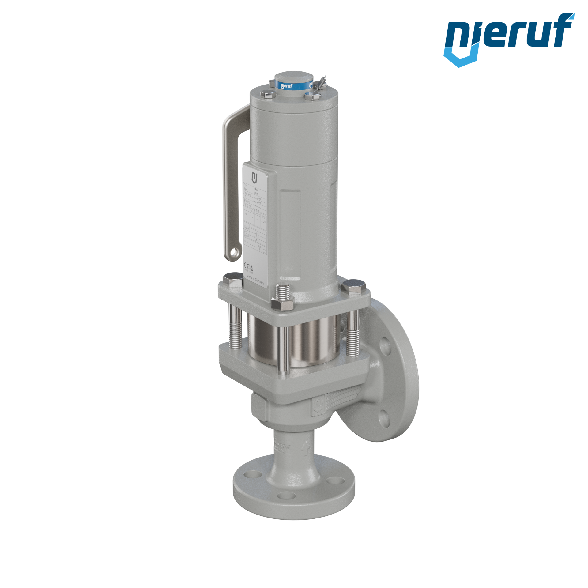 valvola di sicurezza flangiata DN15/DN25 SF06, cappello della molla a tenuta di gas (antigas) & manicotto di tenuta in acciaio inossidabile PTFE, dispositivo di sollevamento con leva