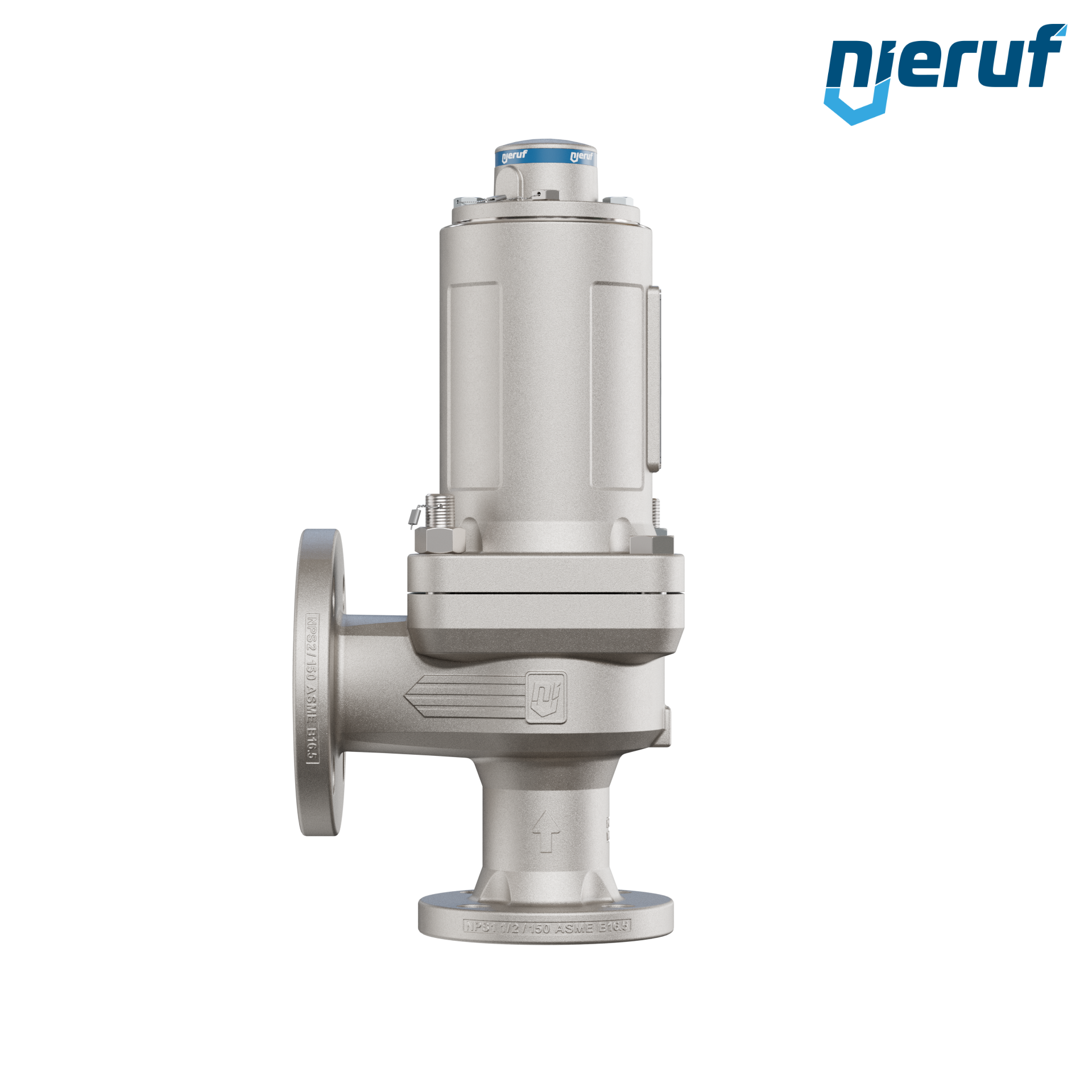 valvola di sicurezza flangiata ASME fluidi liquidi a tenuta di gas ANSI 150 DN32 1 1/2" x 2" SF07, acciaio, FFKM, senza dispositivo di sollevamento
