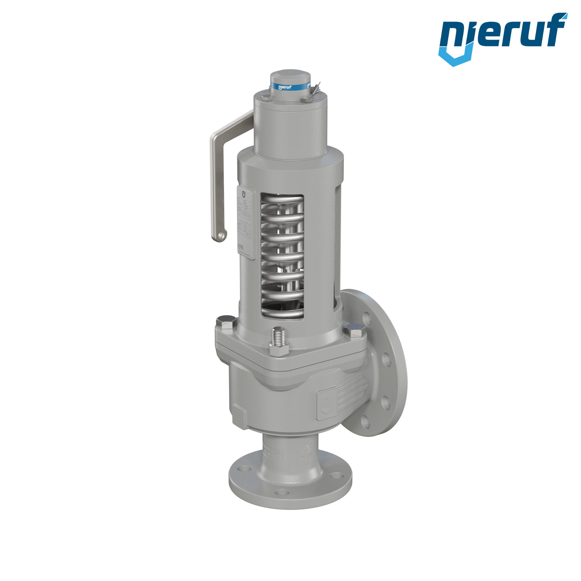 valvola di sicurezza flangiata DN50/DN80 SF06, cappello della molla aperto PTFE, dispositivo di sollevamento con leva