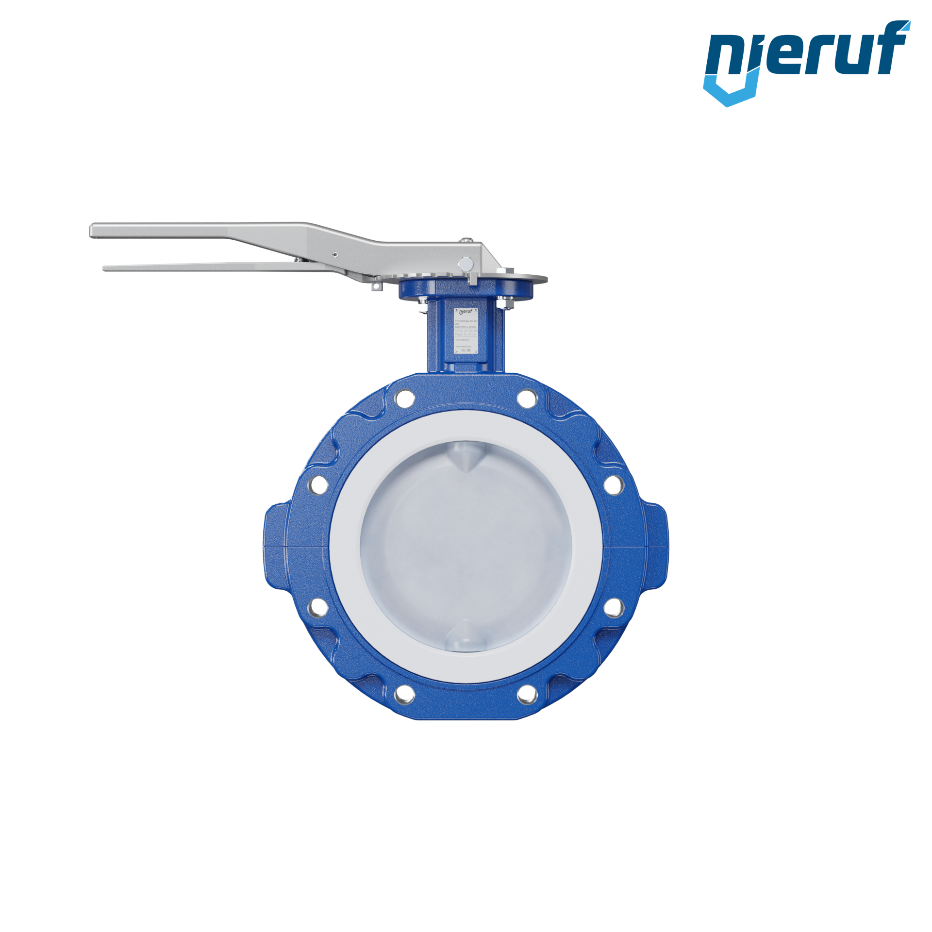 valvola a farfalla PFA PTFE AK10 DN200 PN10 leva inserto in FKM